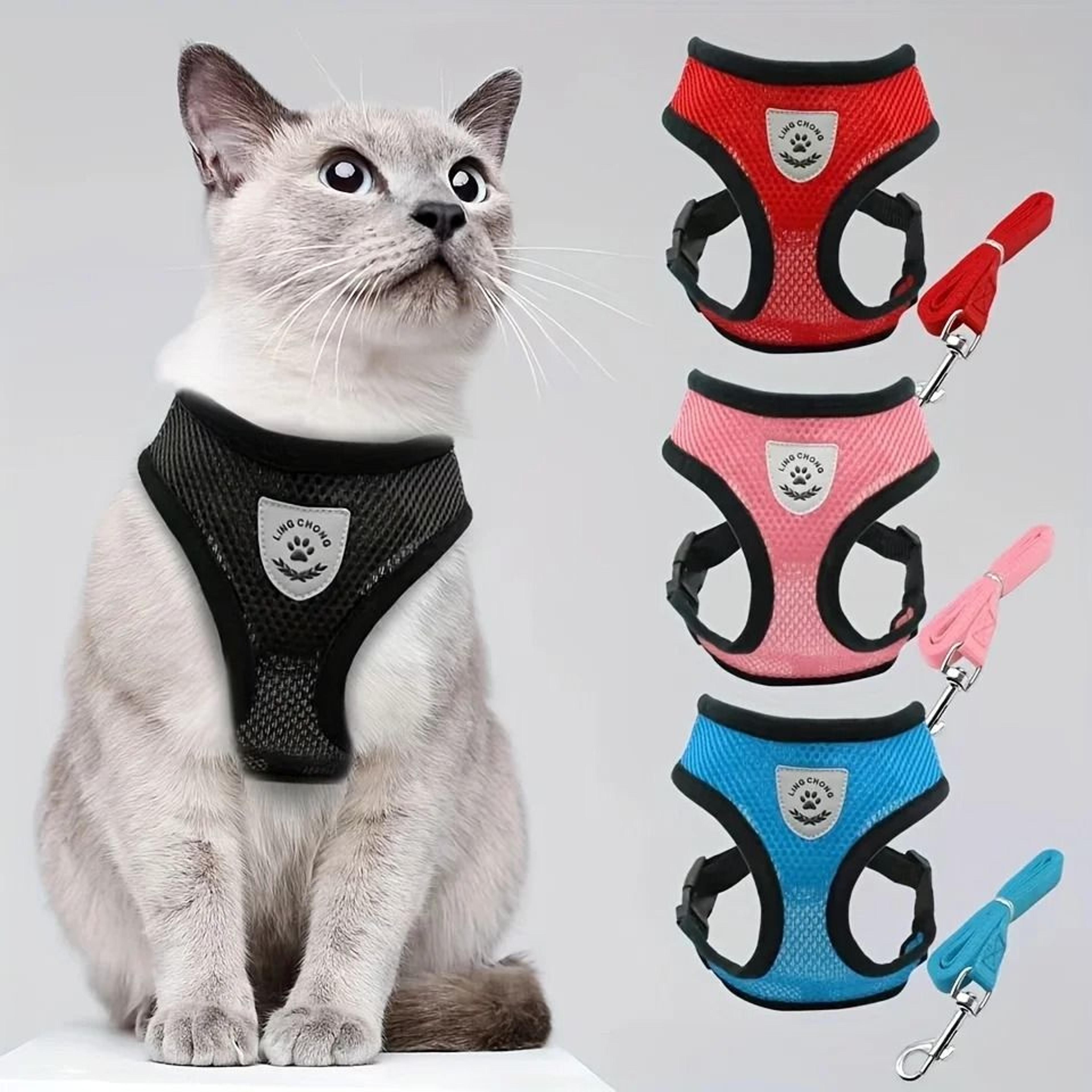 escape proof reflective cat harness and leash set for outdoor walking
