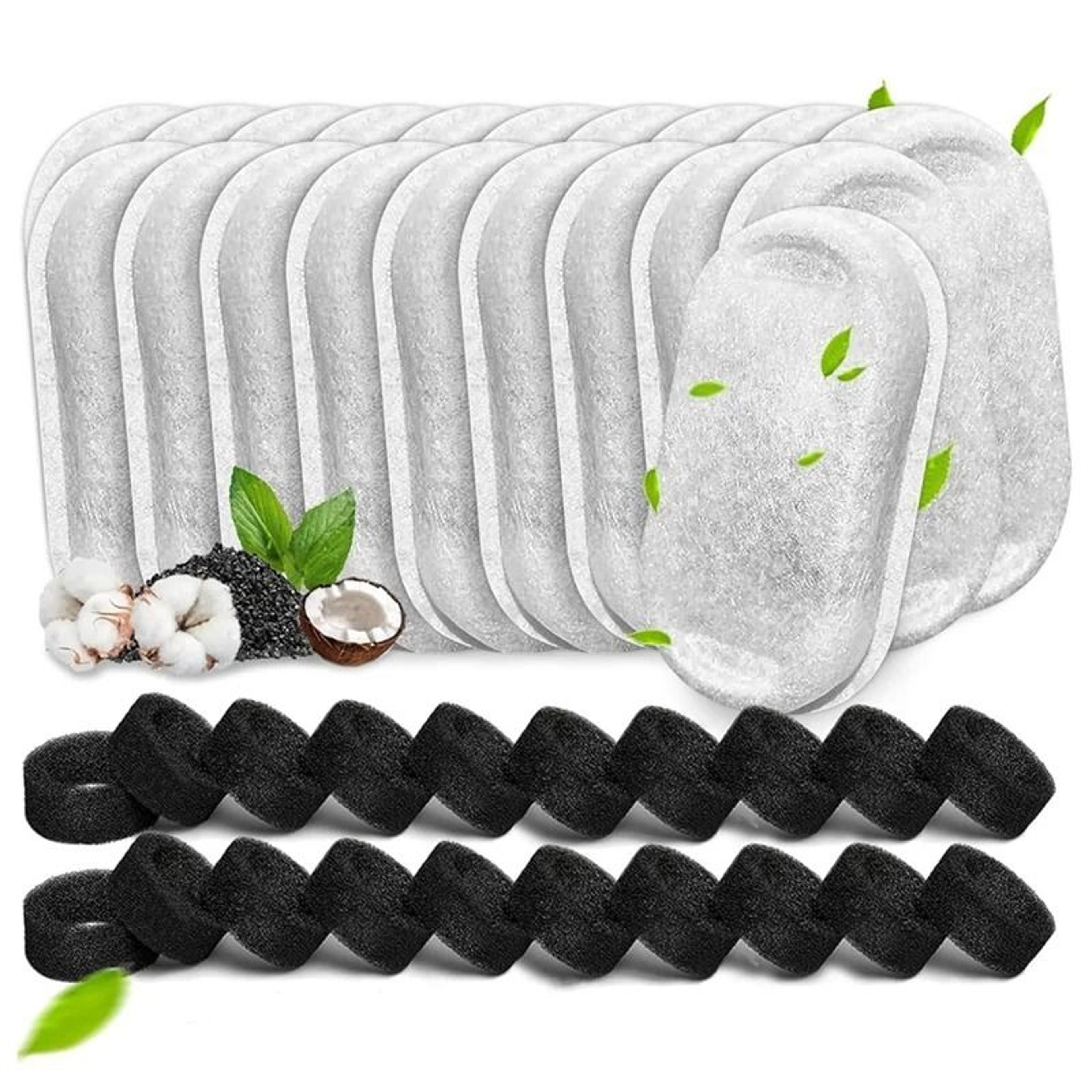 40 pack cat water fountain replacement filters and sponges for stainless steel pet fountains