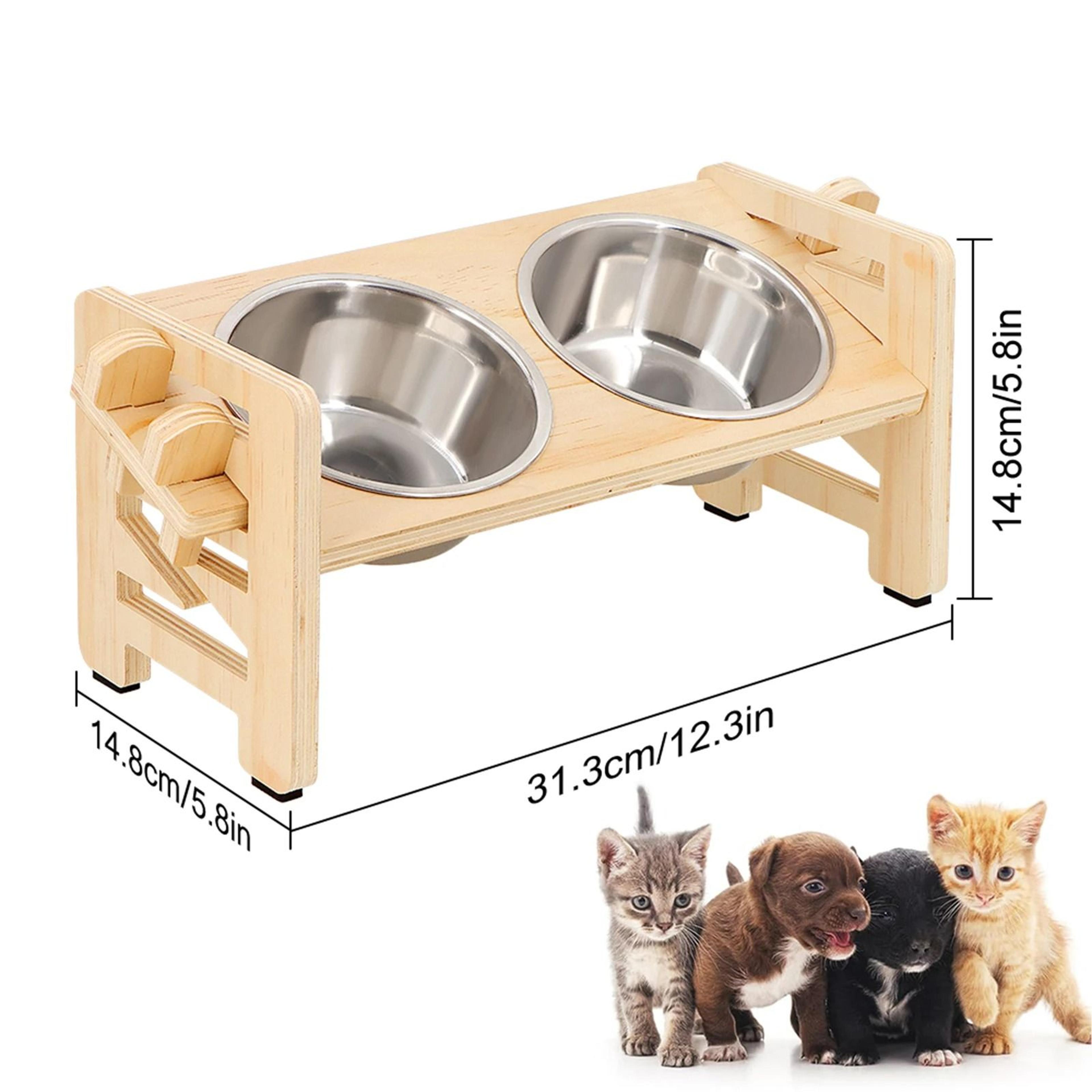 Adjustable Elevated Cat Bowl Stand With Silicone Feeding Mat 3