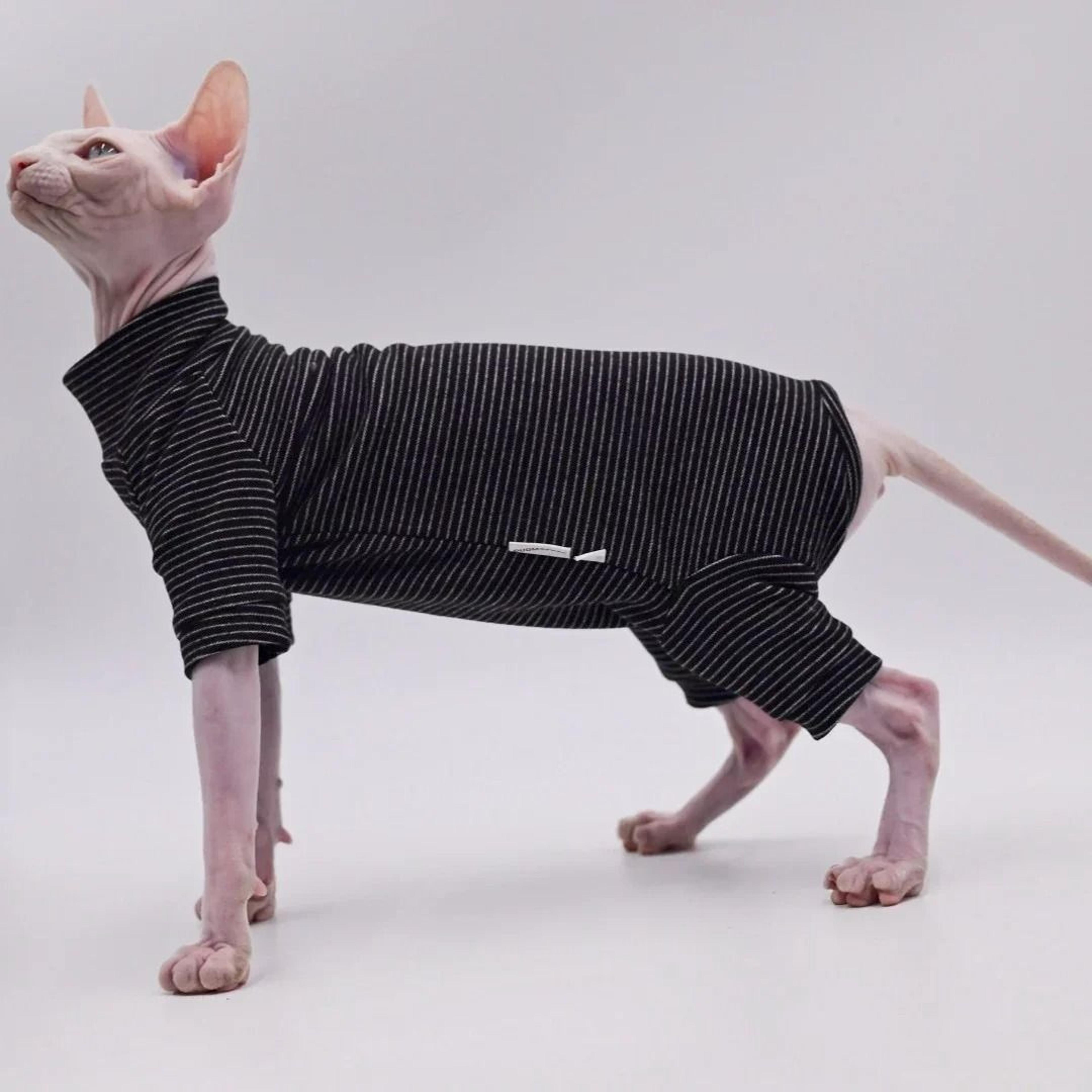 cozy four legged sphynx cat jacket for hairless cats