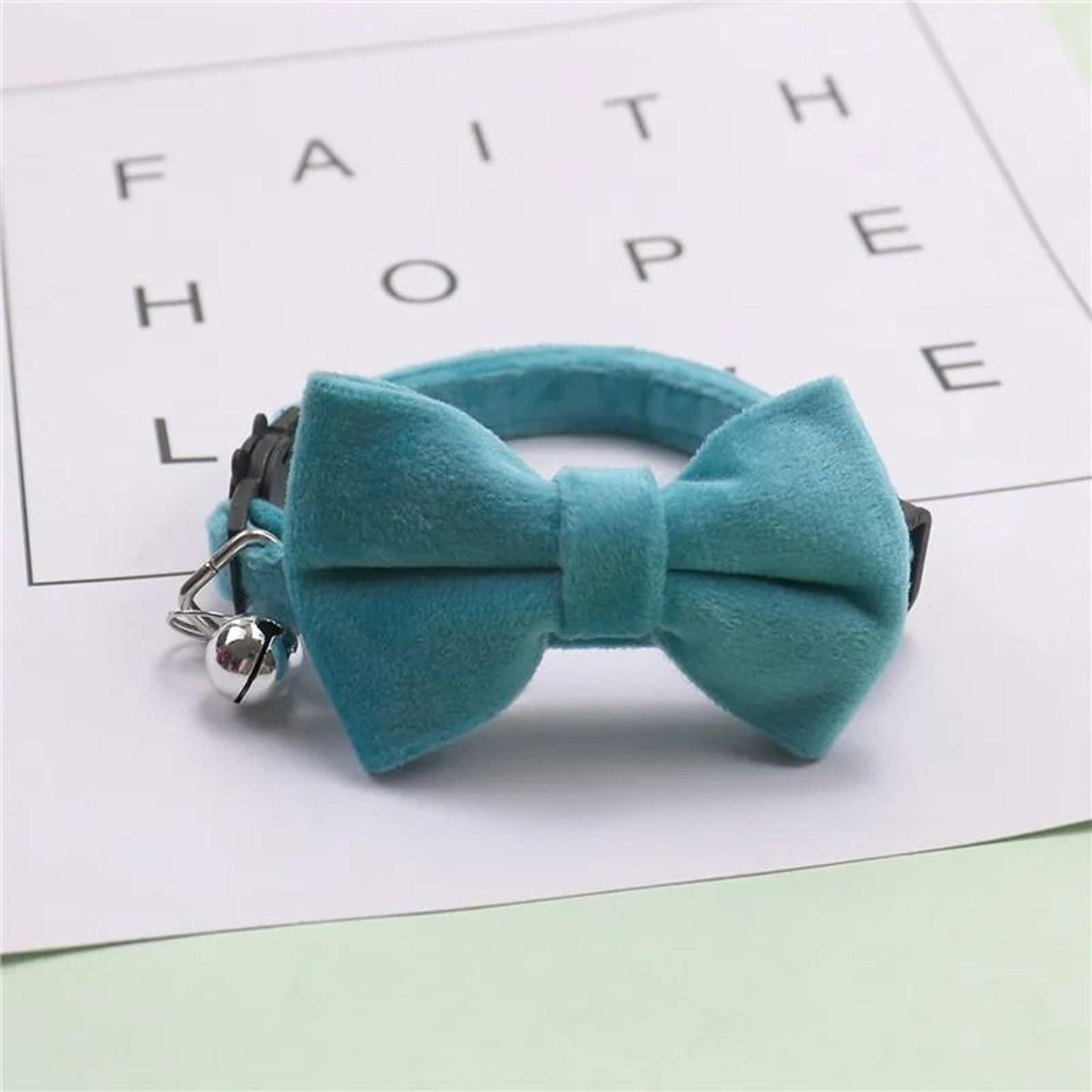Velvet Bow Tie Cat Collar With Bell And Safety Buckle 4
