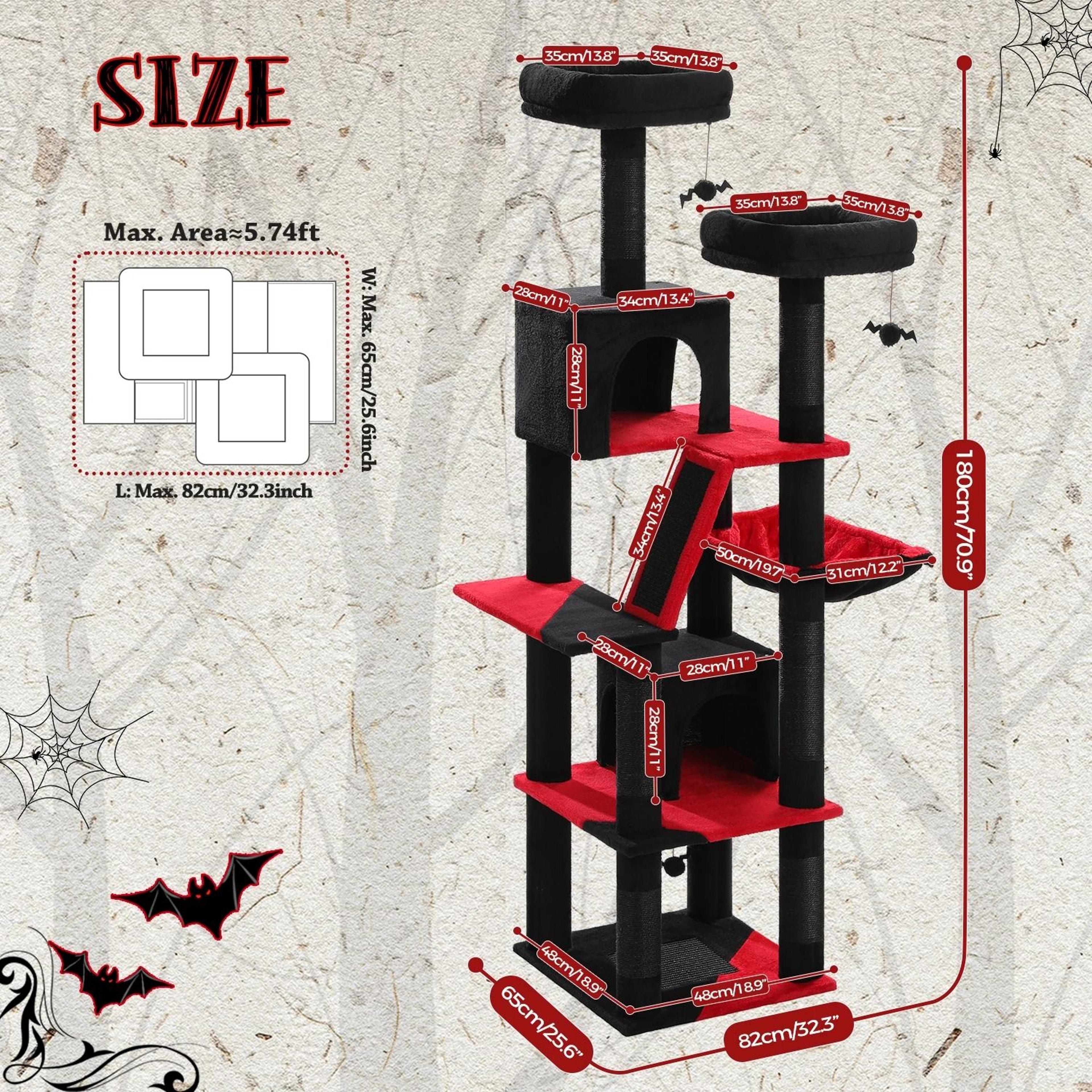 Multi Level Cat Tree Tower With Hammock Condo And Scratching Posts 9