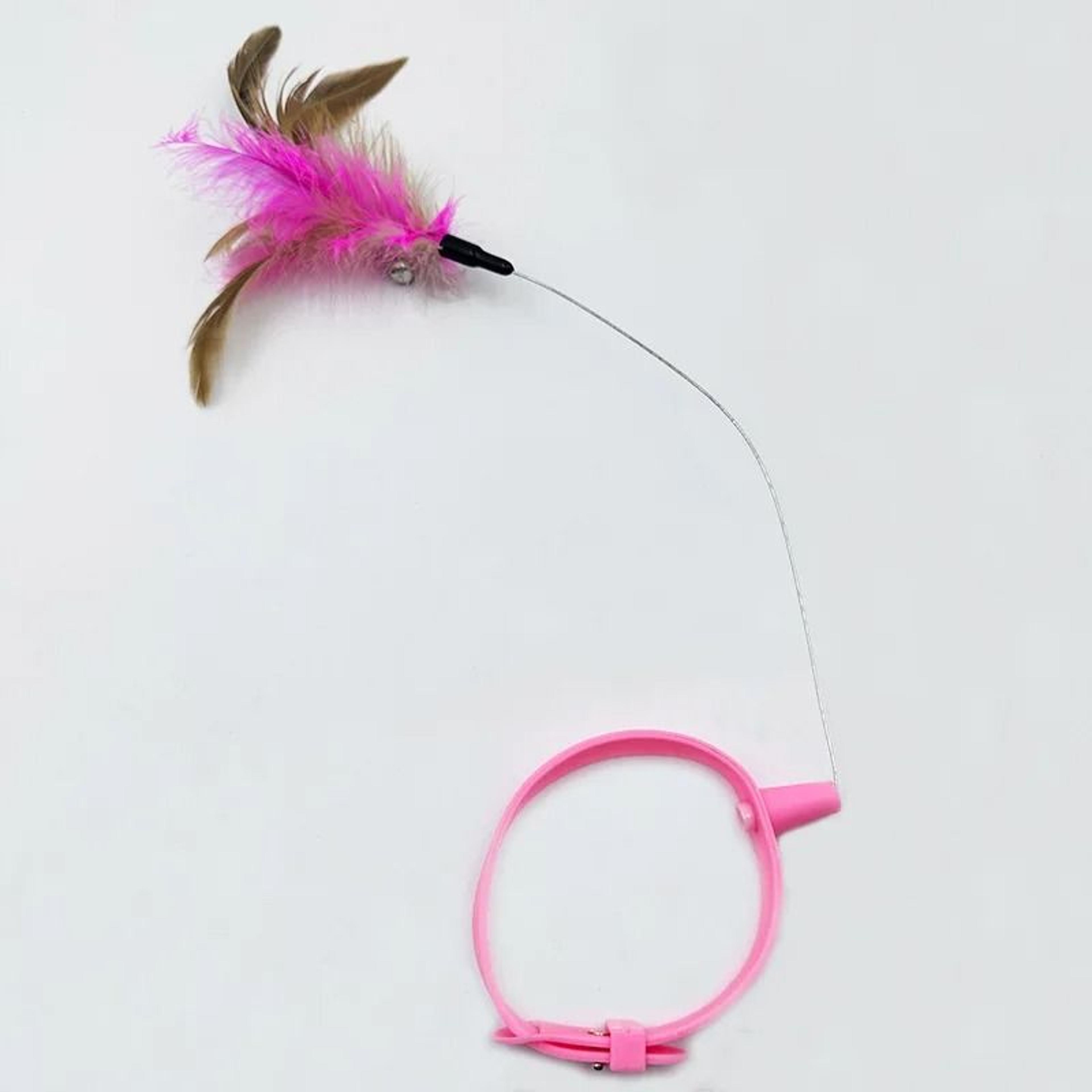 Interactive Cat Collar Toy With Feather Bells Self Play Neck Teaser For Indoor Cats 2