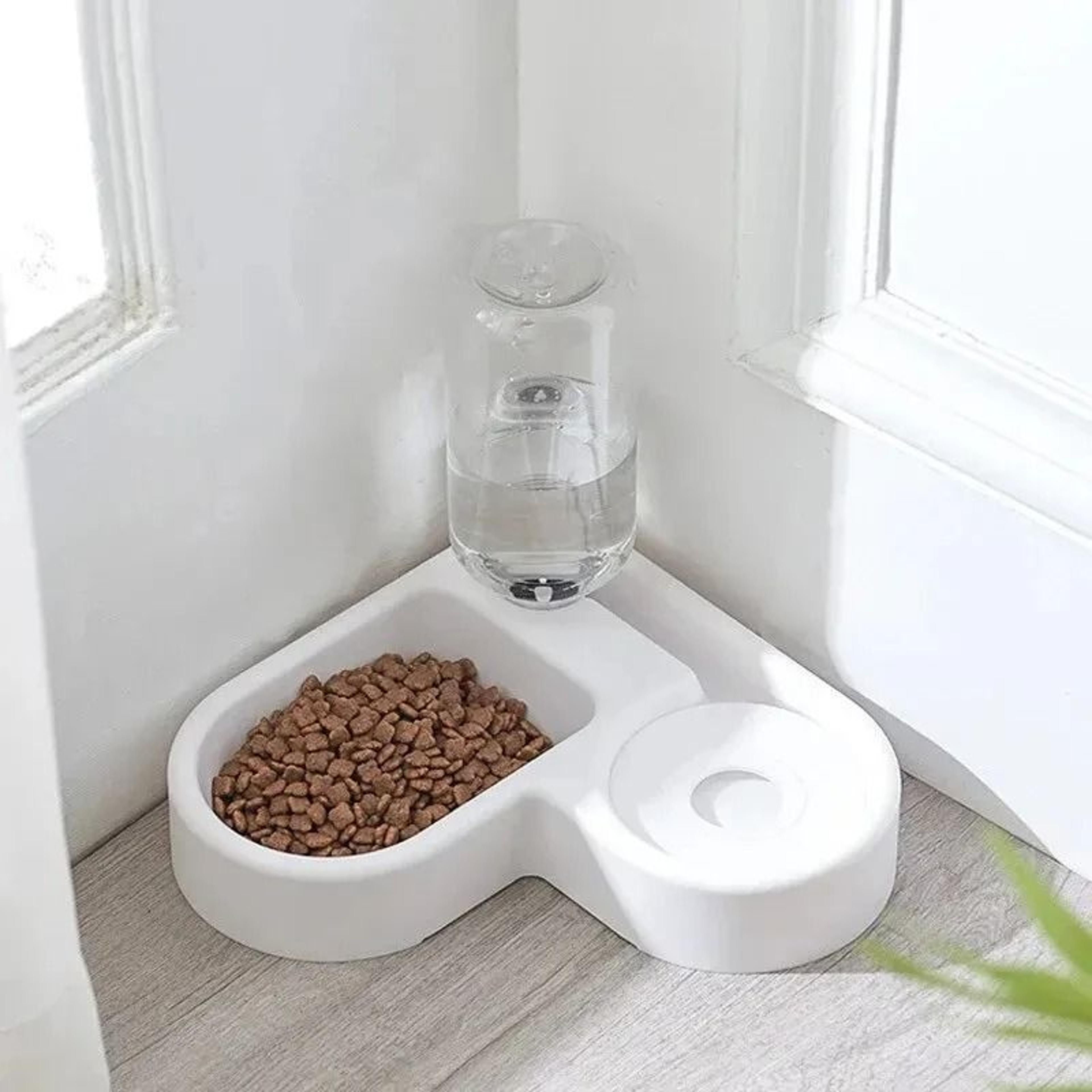 automatic pet water and food bowl dual use moisture proof feeding and drinking station for cats and dogs