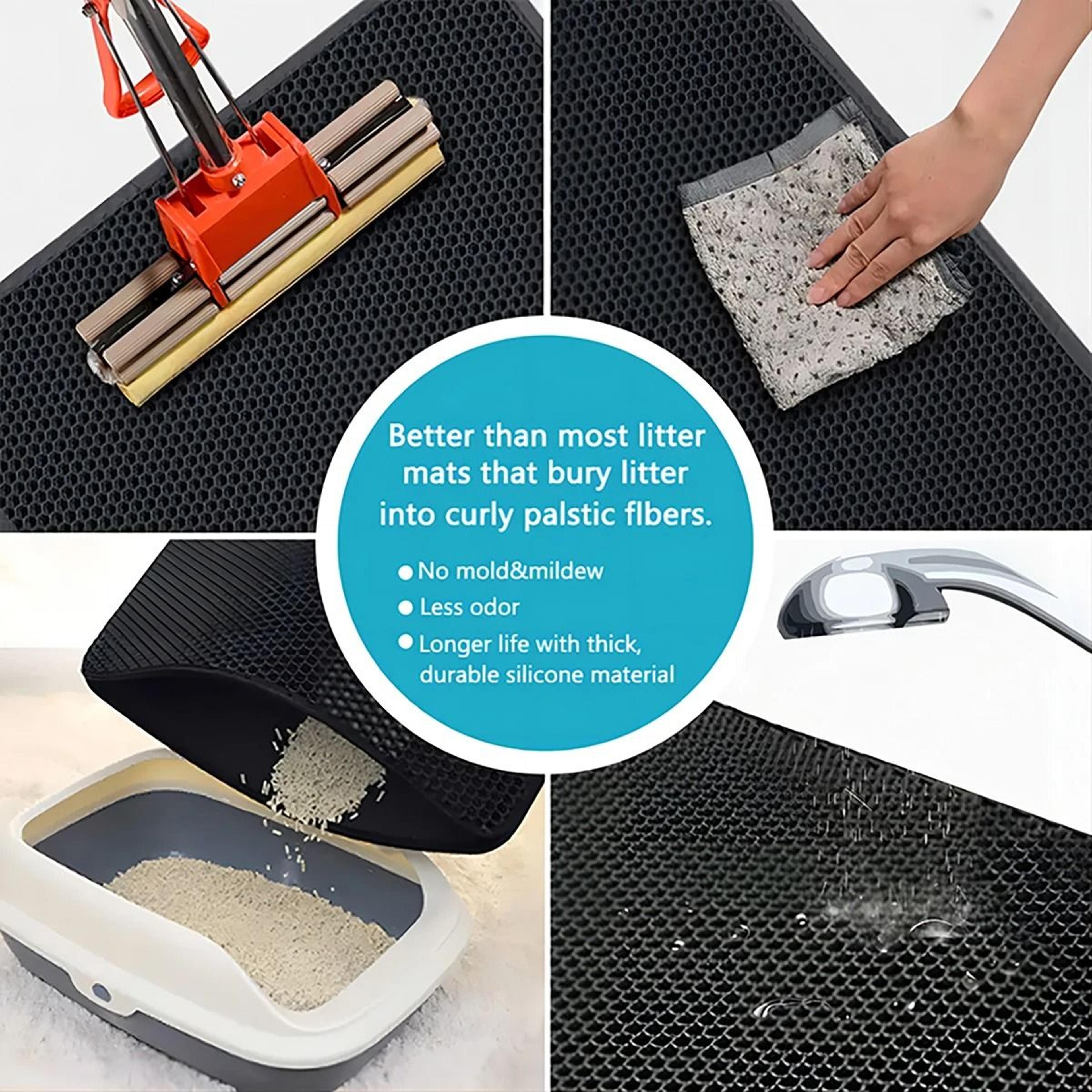 Double Layer Cat Litter Mat Waterproof Non Slip Litter Box Mat For Cleaner Floors 4