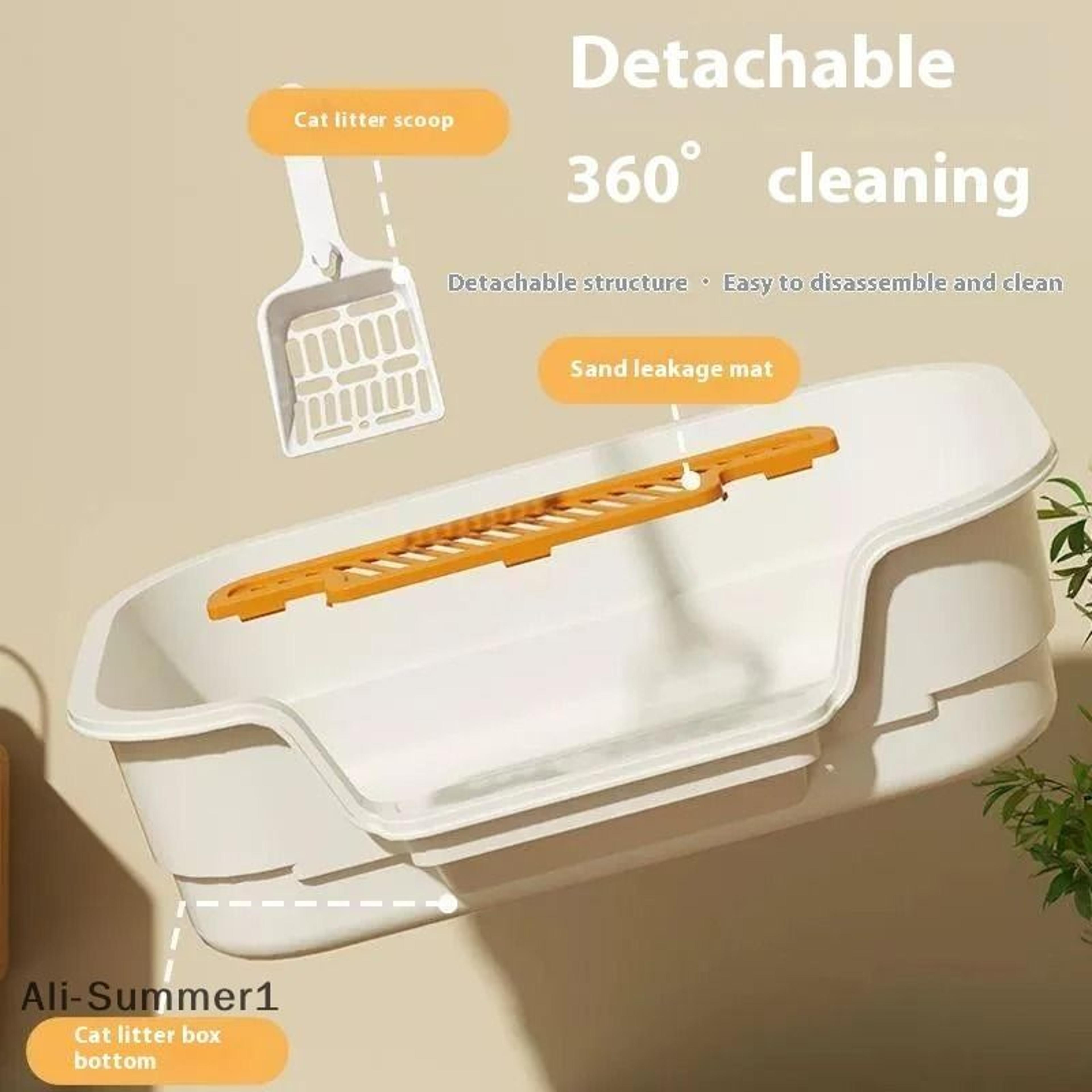Large Semi Enclosed Cat Litter Box Odor Resistant Ventilated Cat Toilet For Indoor Cats 12