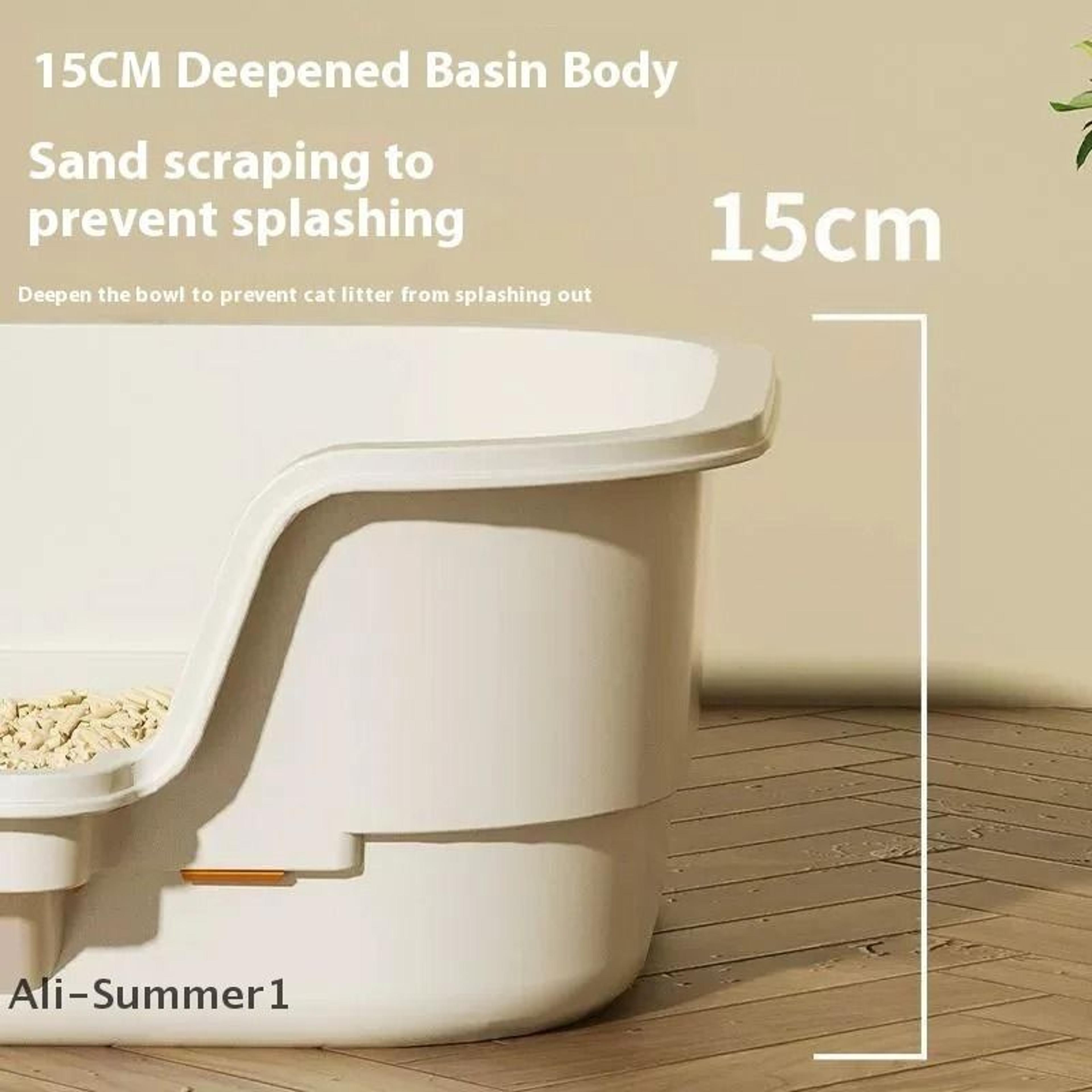 Large Semi Enclosed Cat Litter Box Odor Resistant Ventilated Cat Toilet For Indoor Cats 9