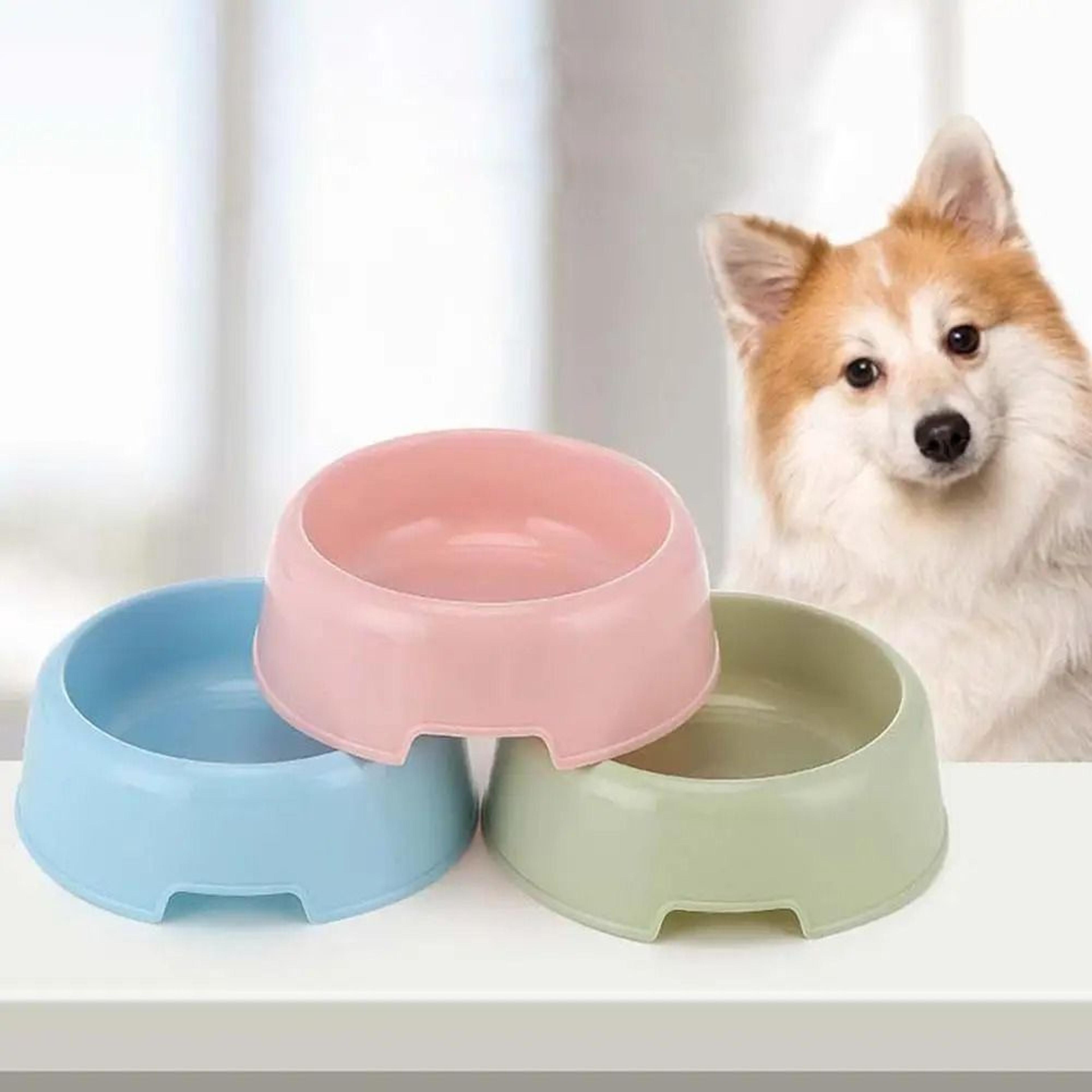 candy color pet food bowl lightweight plastic feeding bowl for cats and small dogs