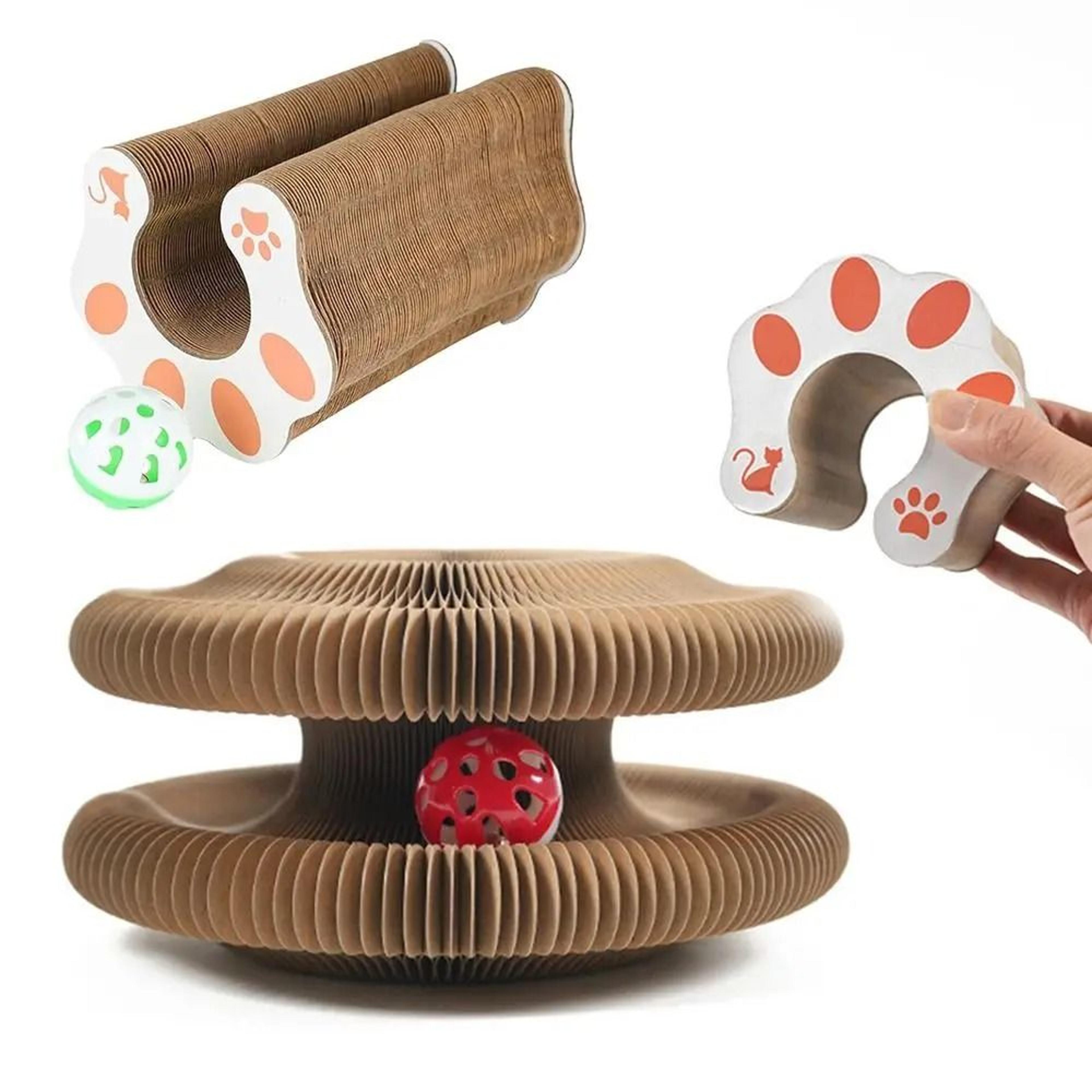 Transformable Accordion Cat Scratching Toy With Ball Track 4