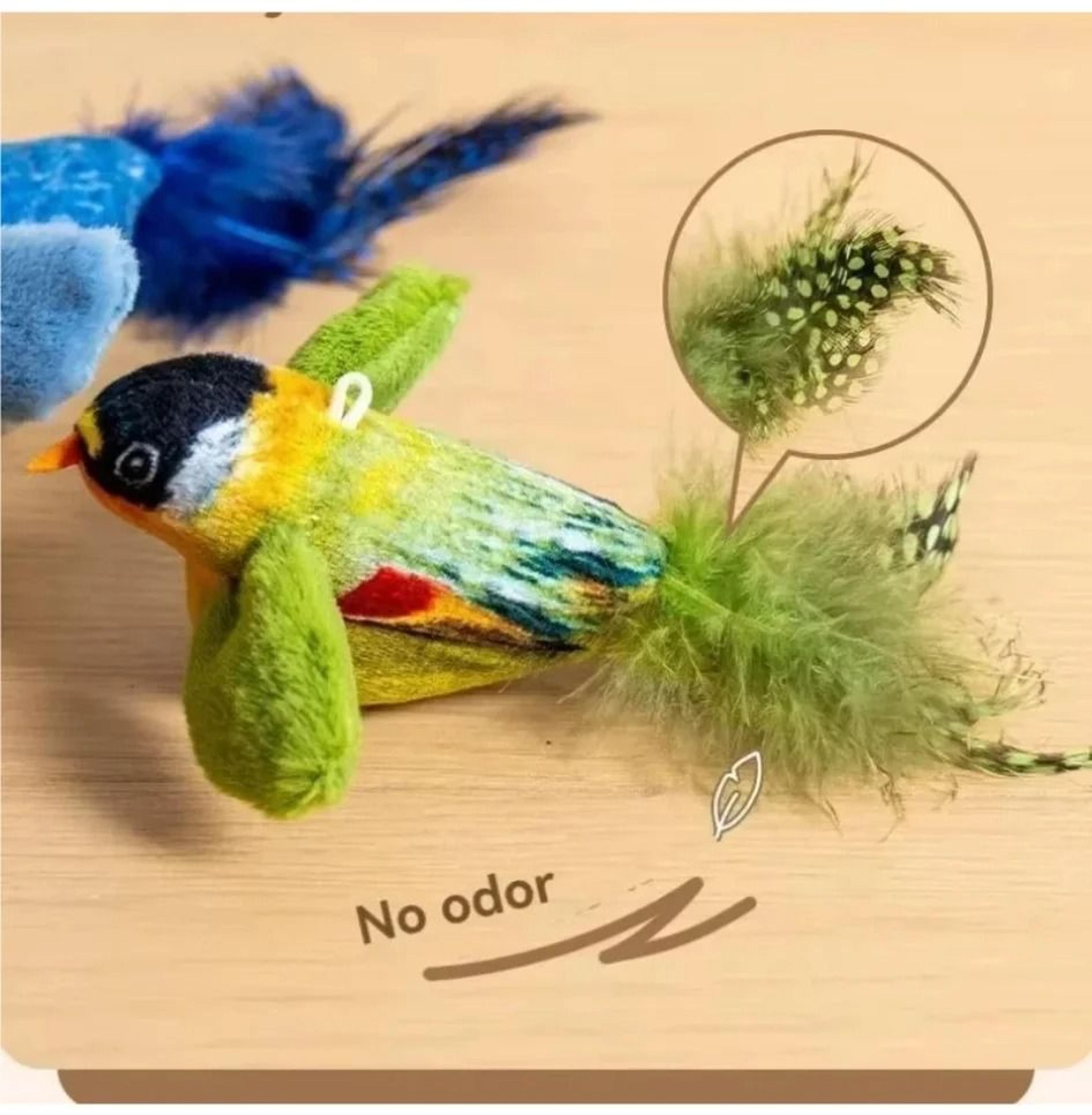 Interactive Realistic Bird Sound Catnip Plush Cat Toy 5