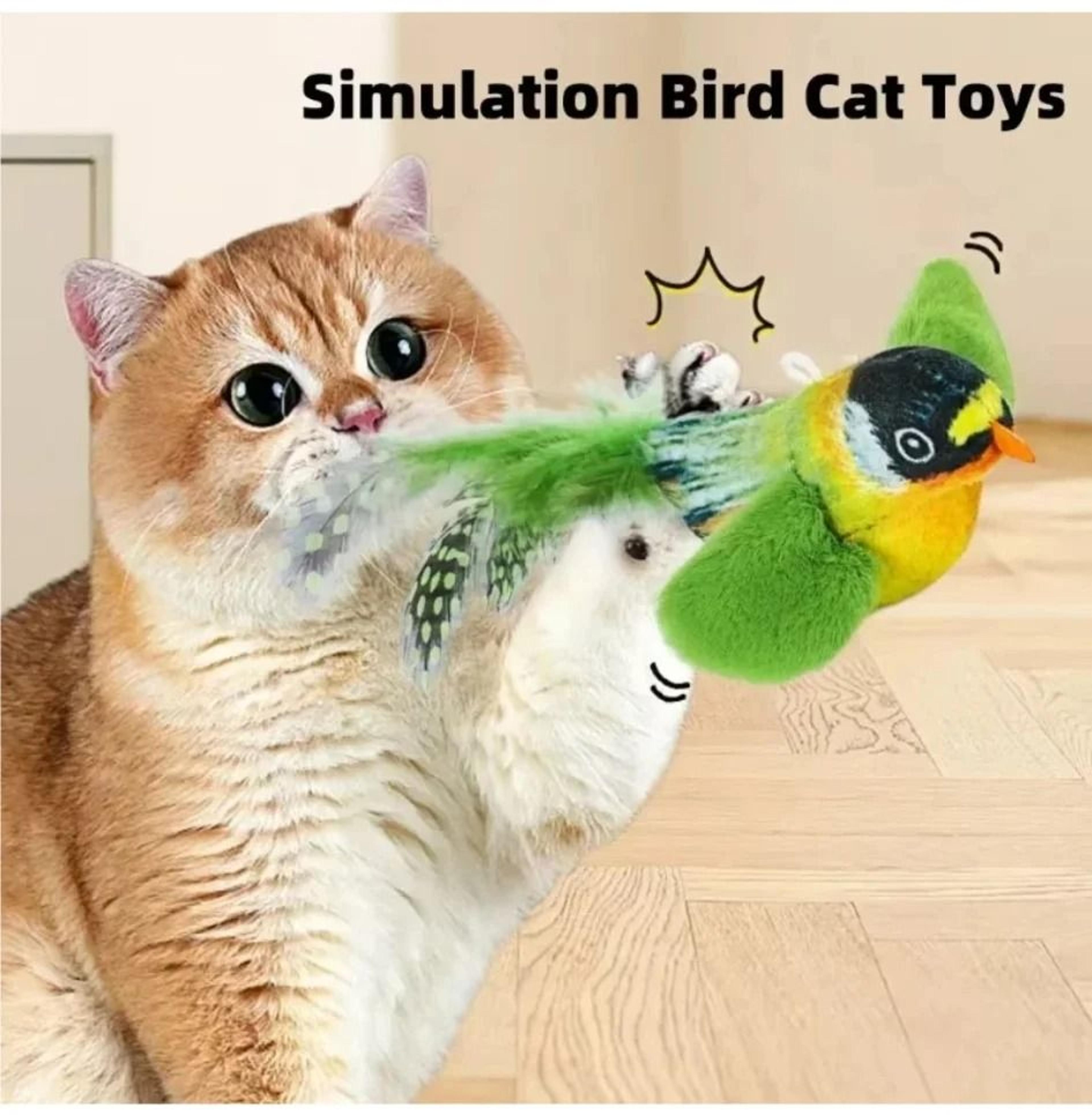 Interactive Realistic Bird Sound Catnip Plush Cat Toy 6