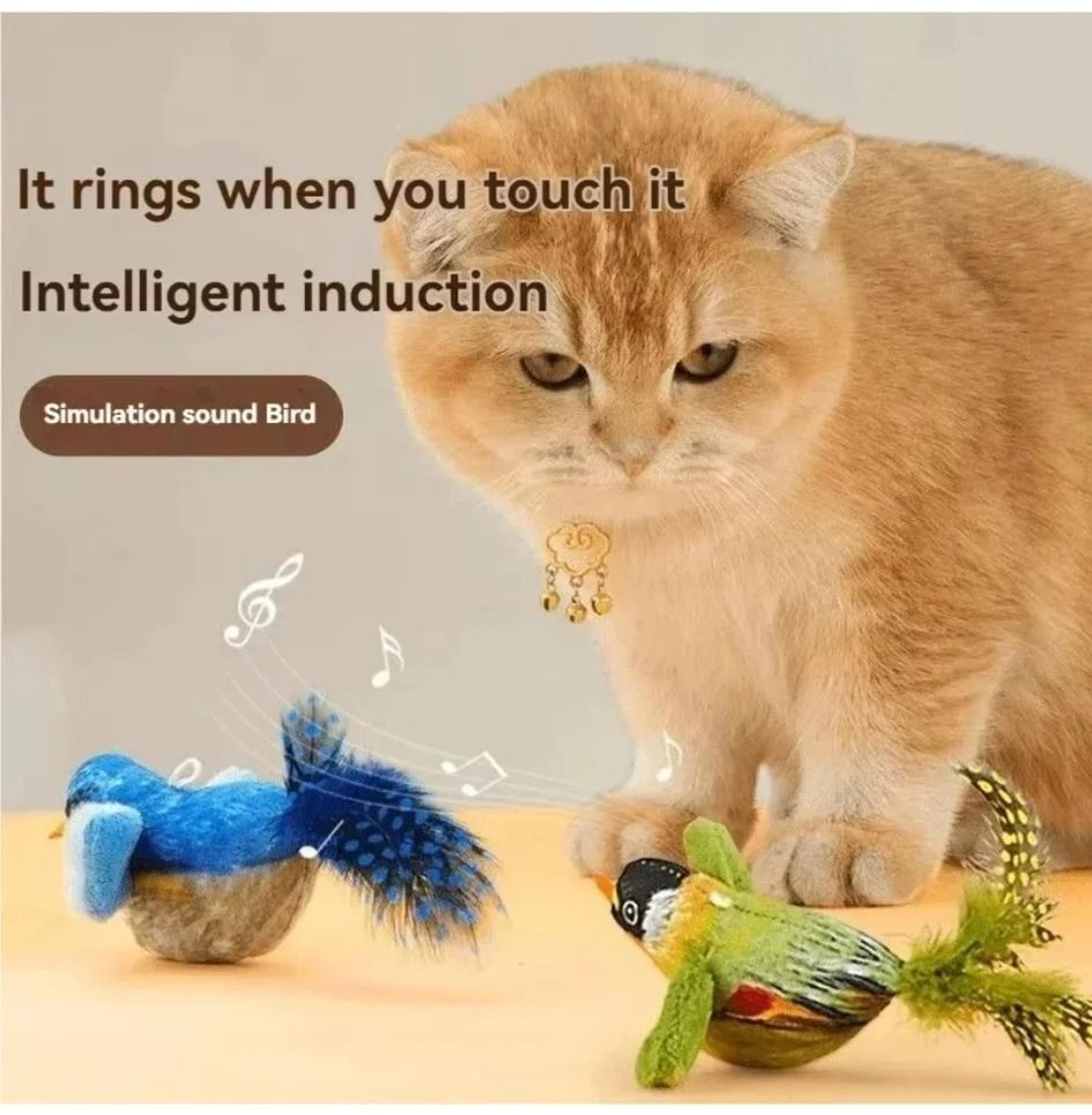 Interactive Realistic Bird Sound Catnip Plush Cat Toy 7