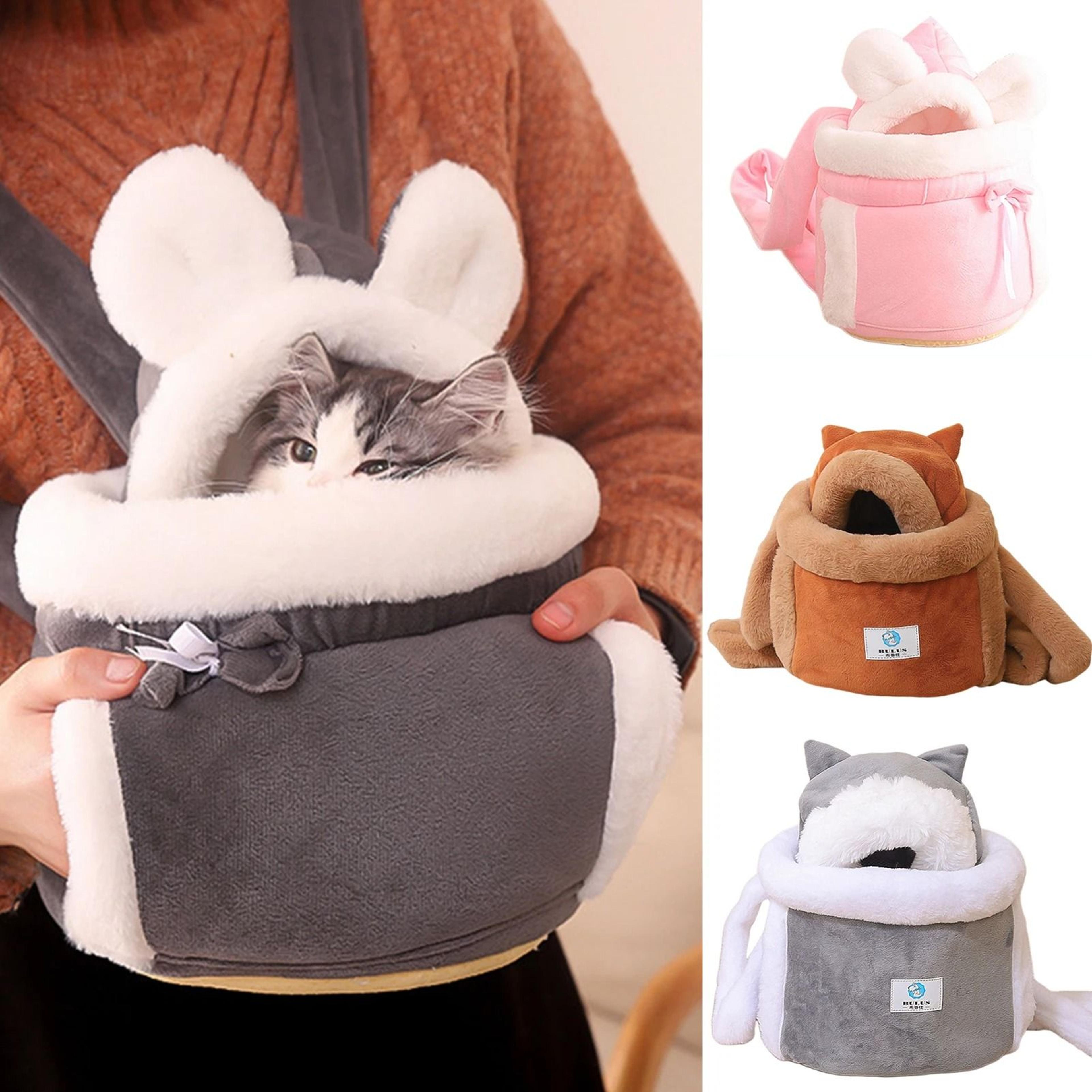 winter warm plush cat backpack carrier for outdoor travel