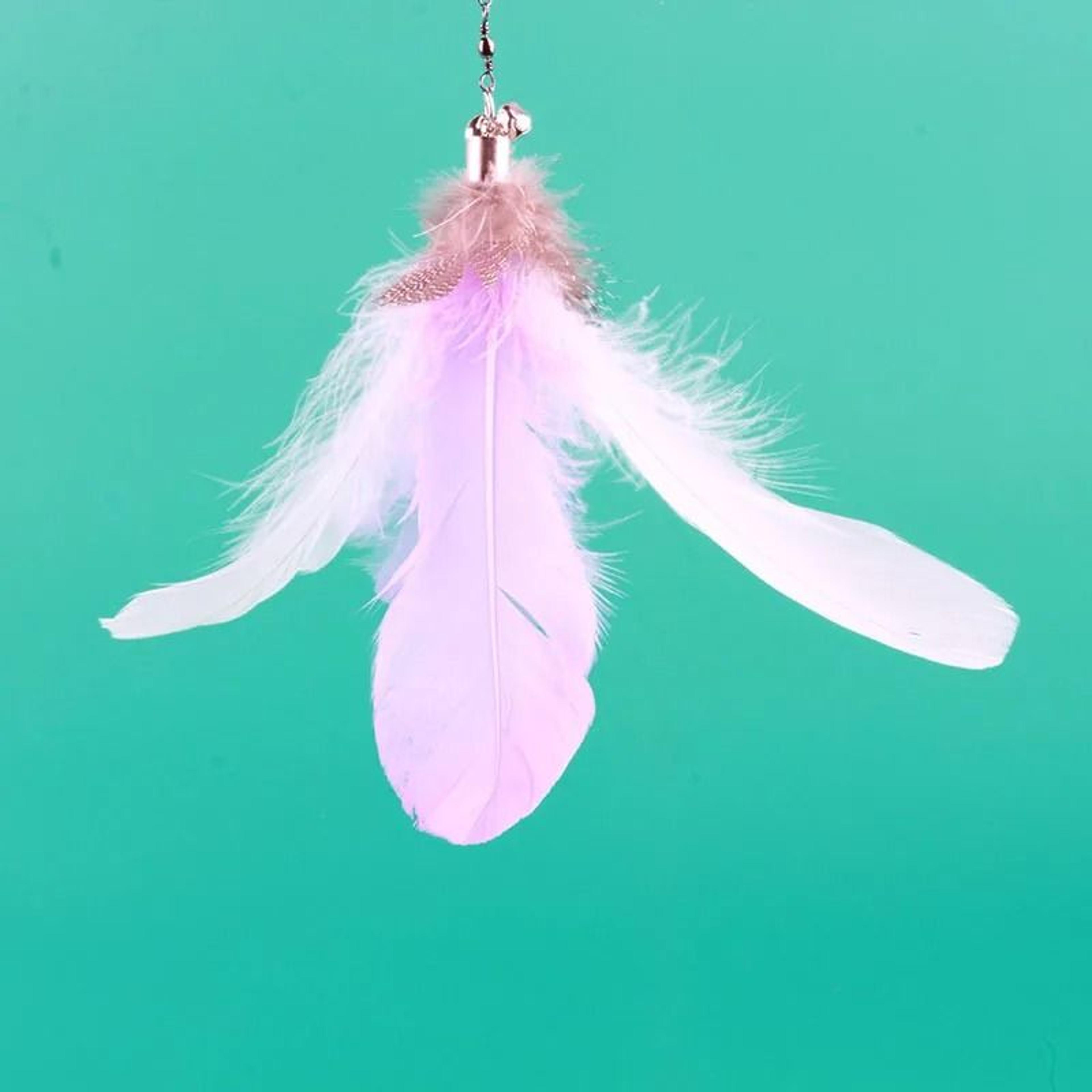 Colorful Feather Bell Suction Cup Interactive Cat Wand Toy 3