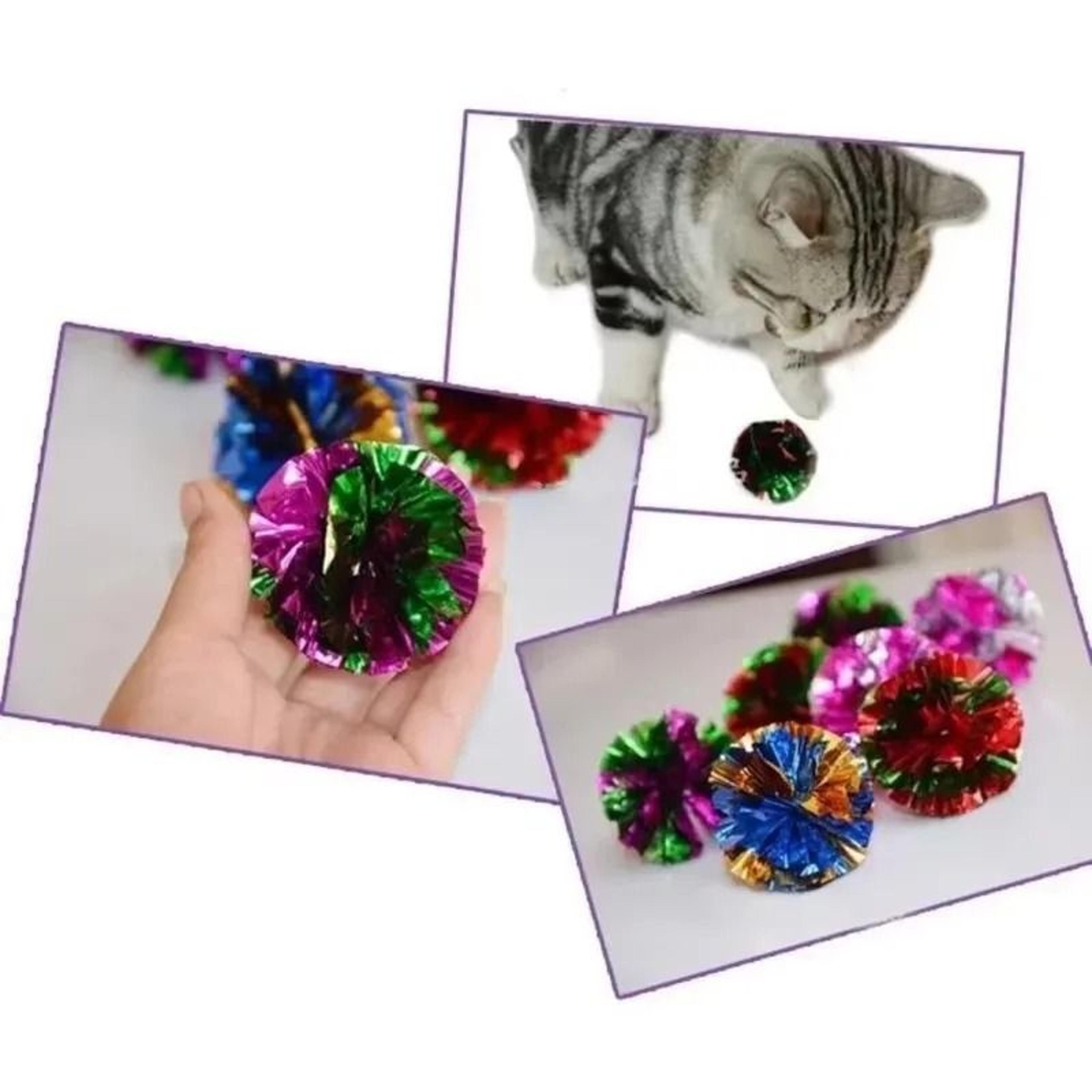 Crinkle Mylar Foil Sound Balls Interactive Cat Toy Set 2