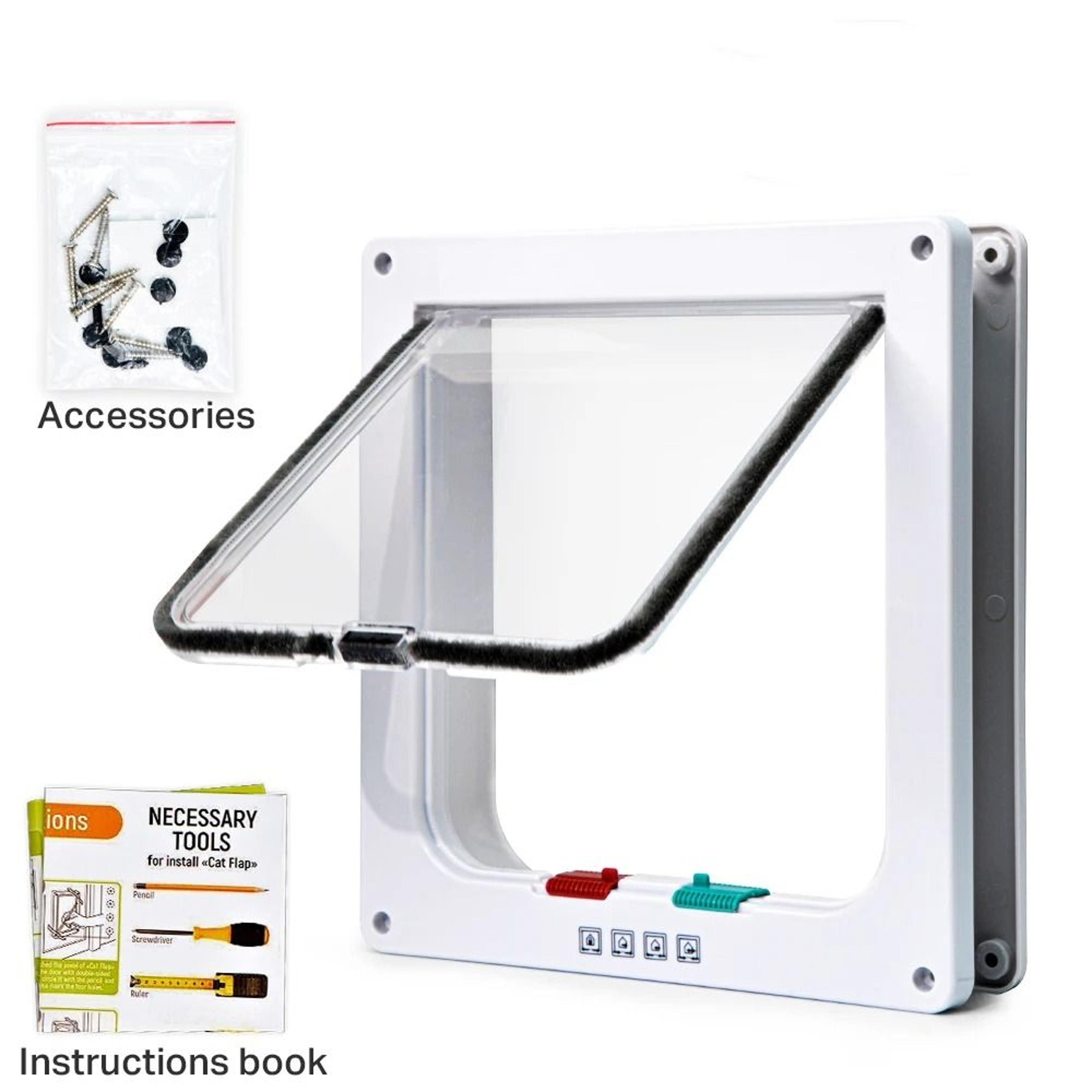 Smart 4 Way Locking Pet Door Secure Cat And Dog Flap Door With Direction Control 3