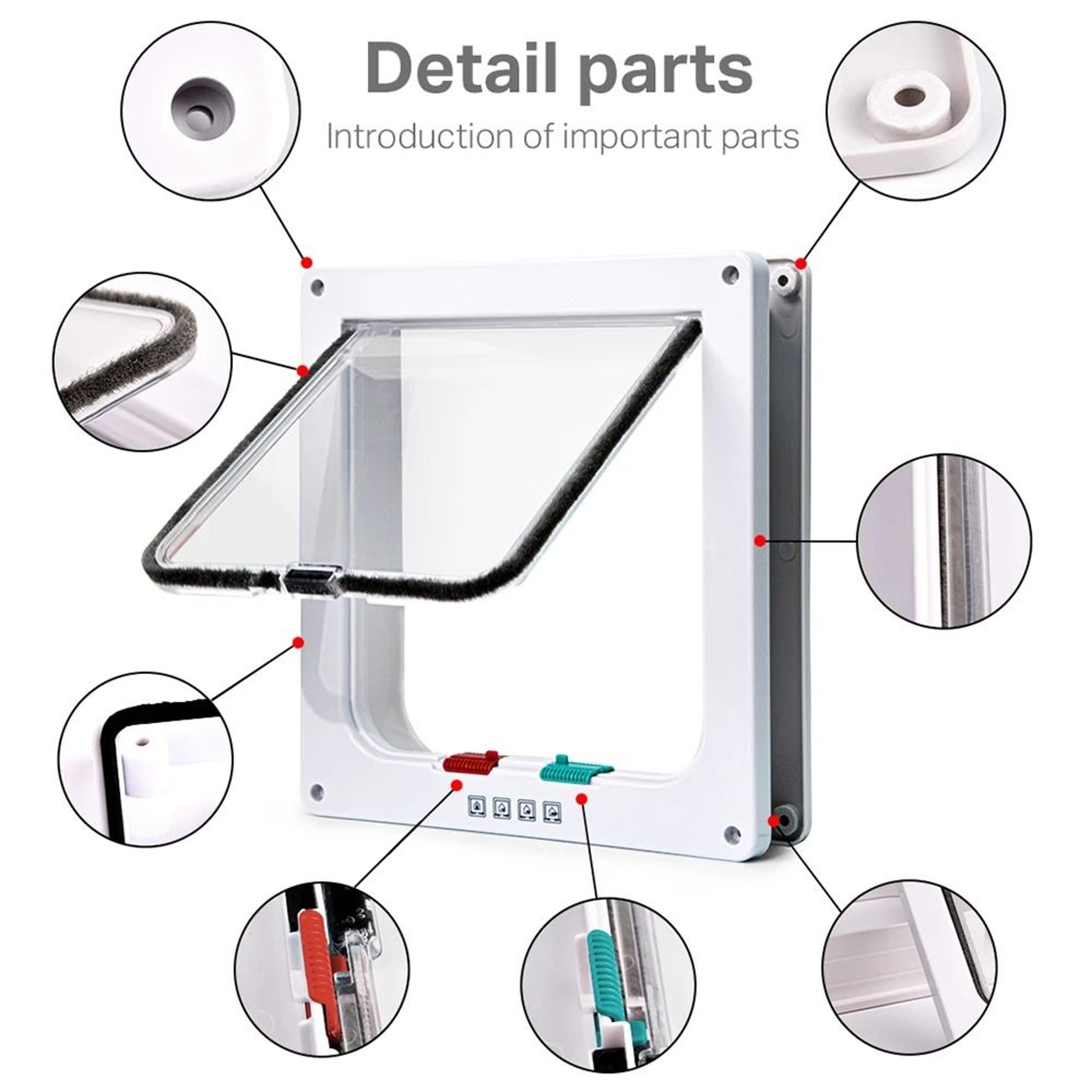 Smart 4 Way Locking Pet Door Secure Cat And Dog Flap Door With Direction Control 7