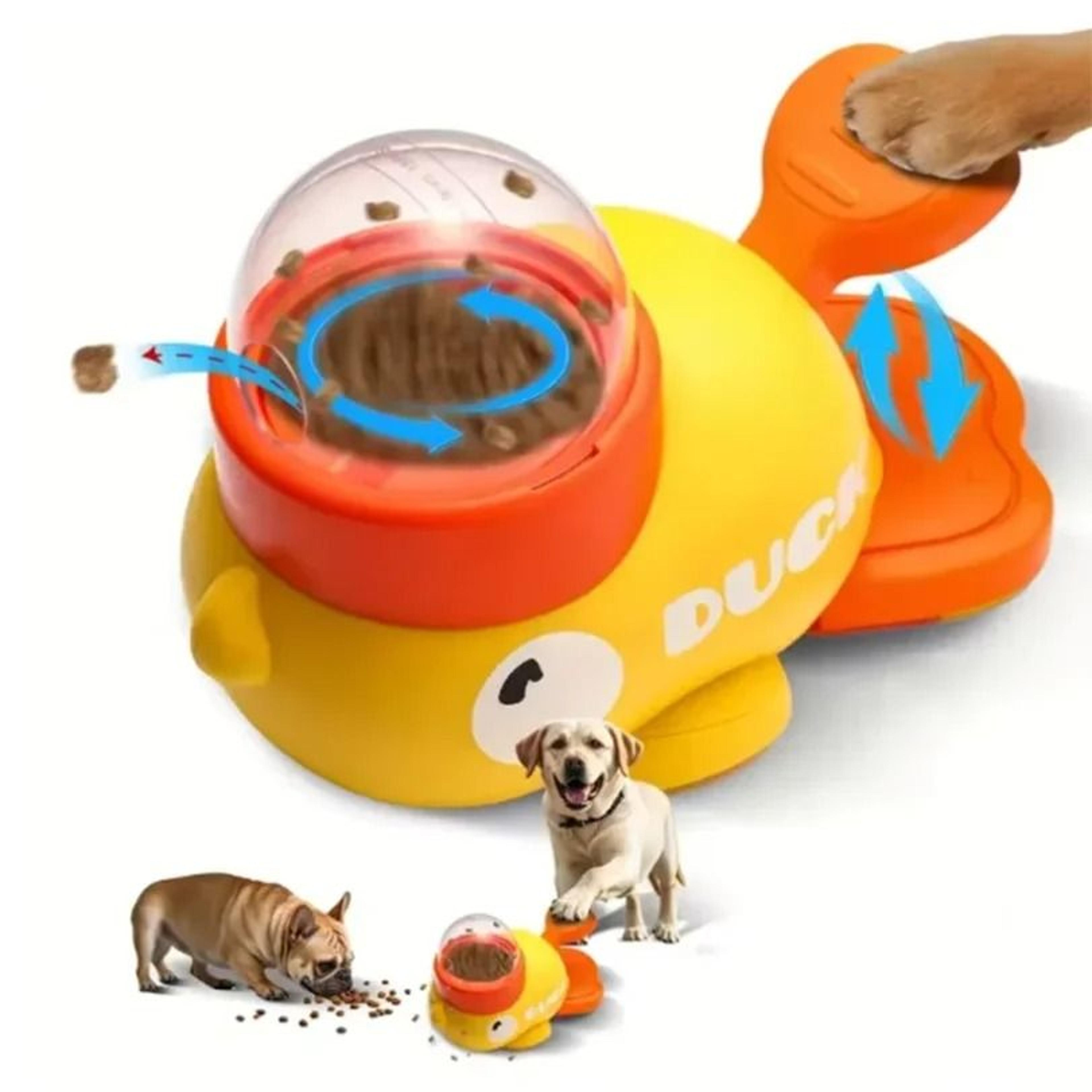 Yellow Duck Interactive Treat Dispenser Slow Feeder Puzzle Toy For Cats And Dogs 3