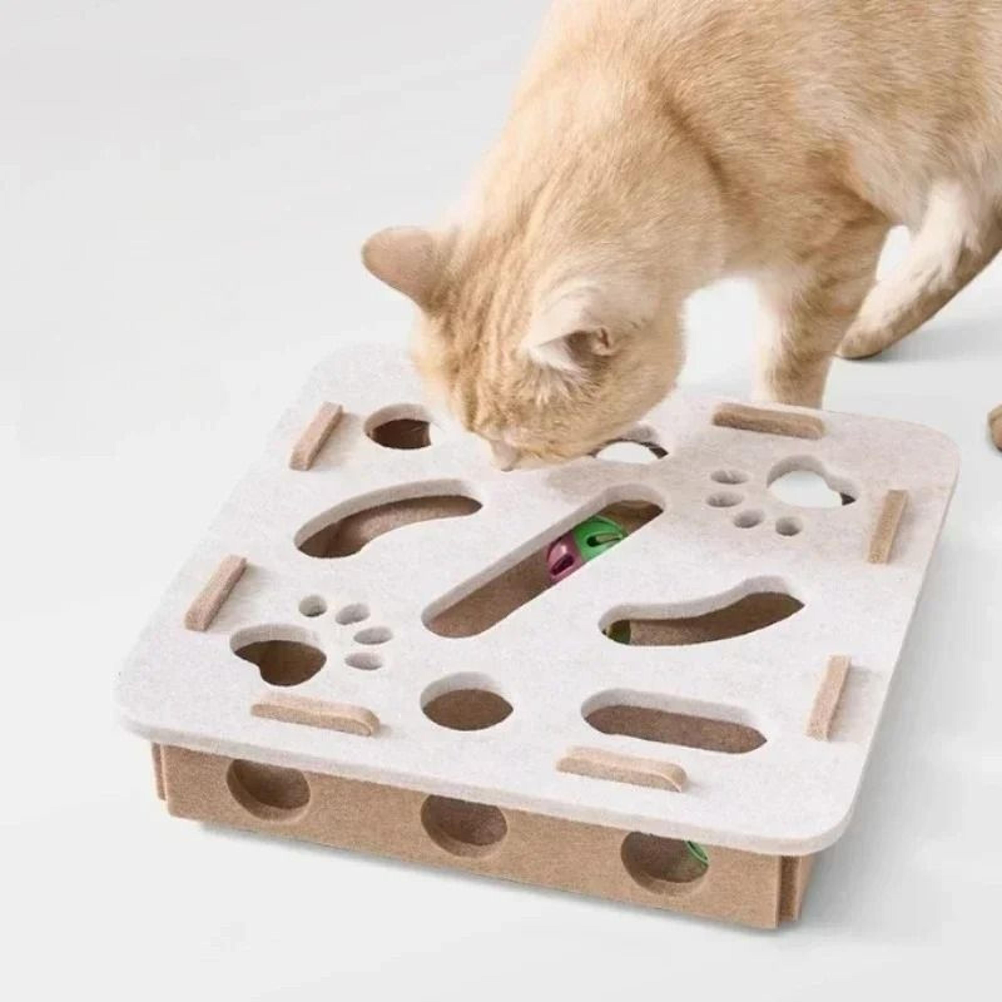 Interactive Cat Puzzle Maze Toy Mental Stimulation Game Box For Indoor Cats And Kittens 6