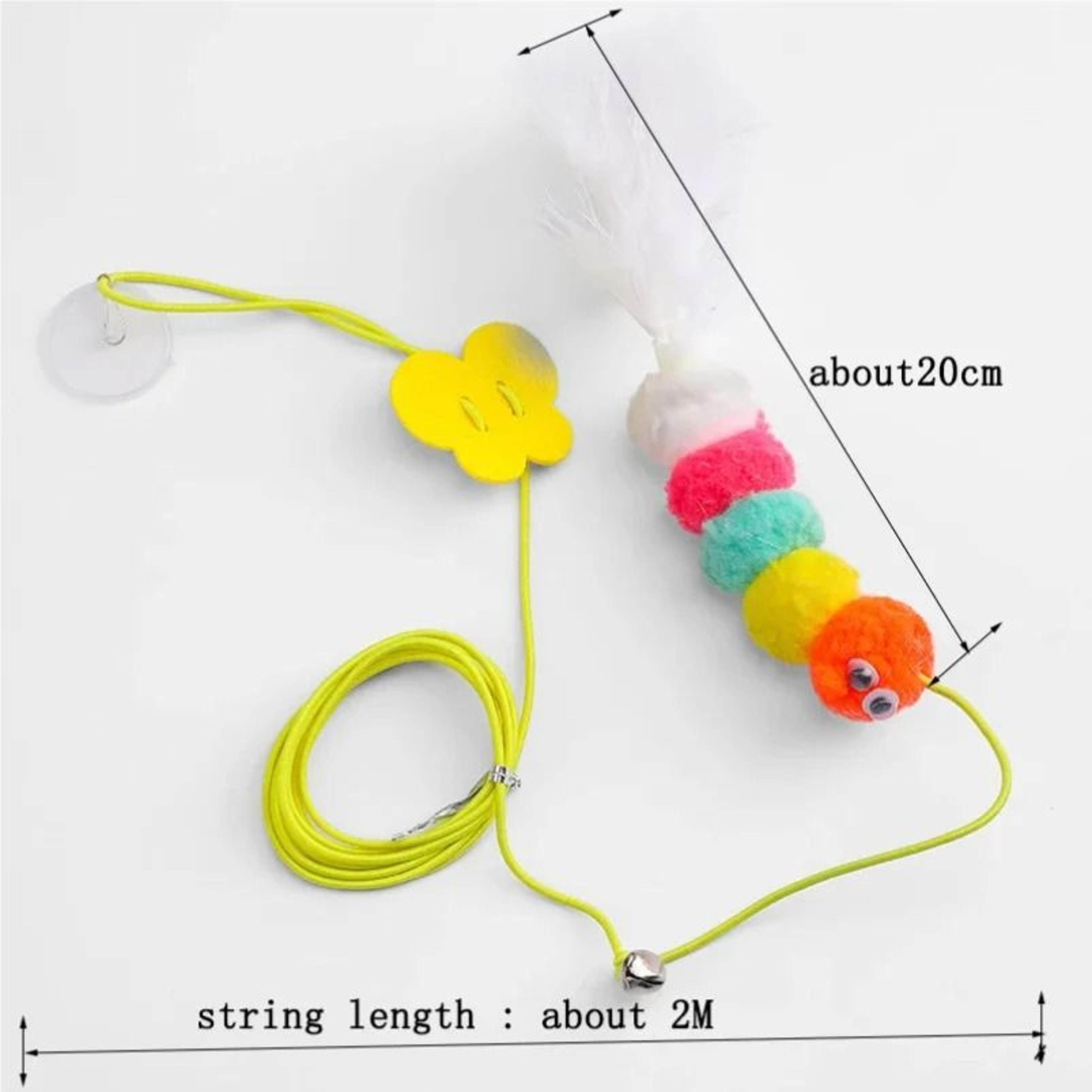 Interactive Dragonfly Cat Teaser Wand Toy With Elastic Rope Feather And Bell 6