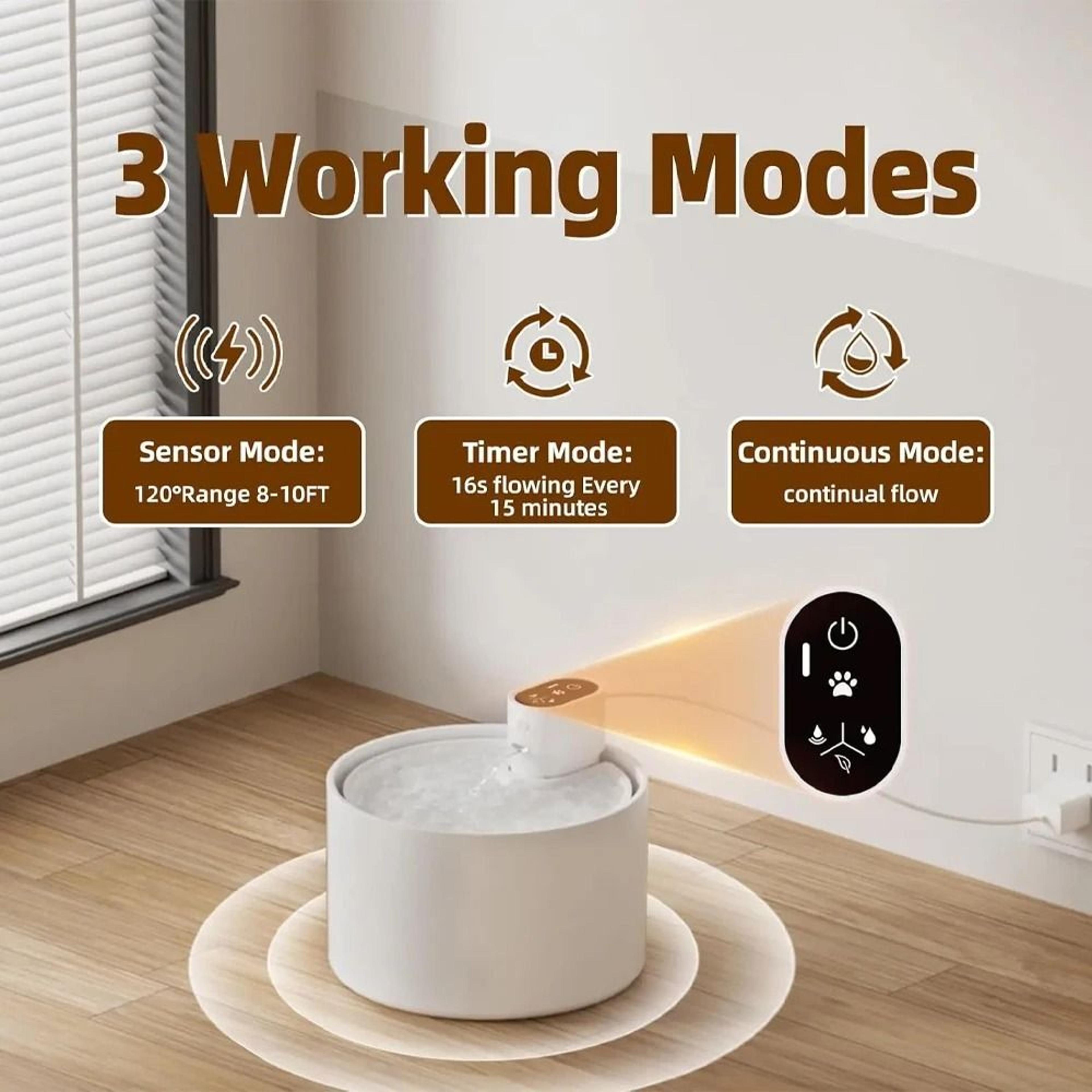 23L Automatic Ceramic Cat Water Fountain Wireless Smart Pet Water Dispenser With Temperature Displa 6