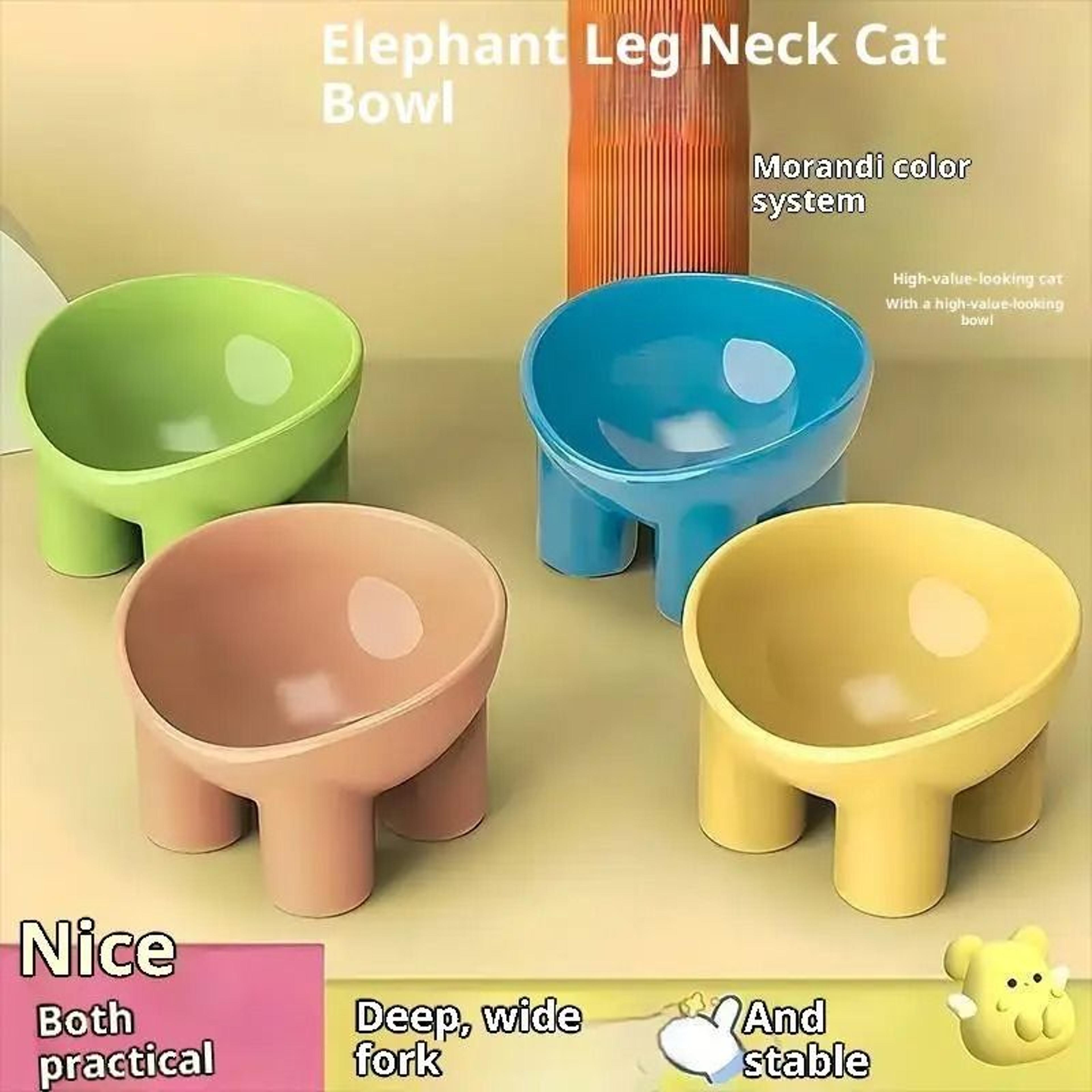 elevated cat bowl with stand neck friendly pet food and water dish for cats and dogs