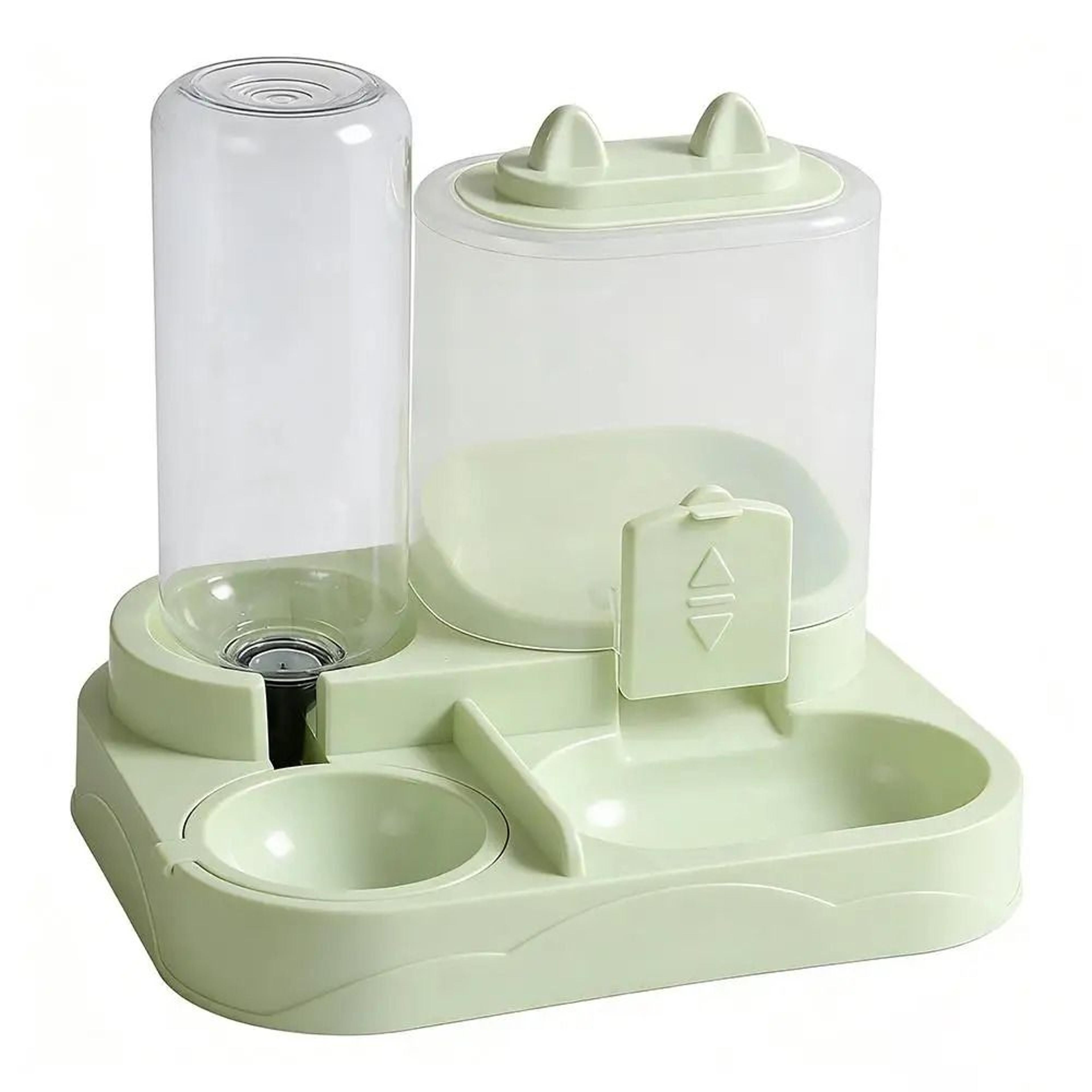 Automatic Cat Feeder And Water Dispenser All In One Large Capacity Pet Food Storage Set 1