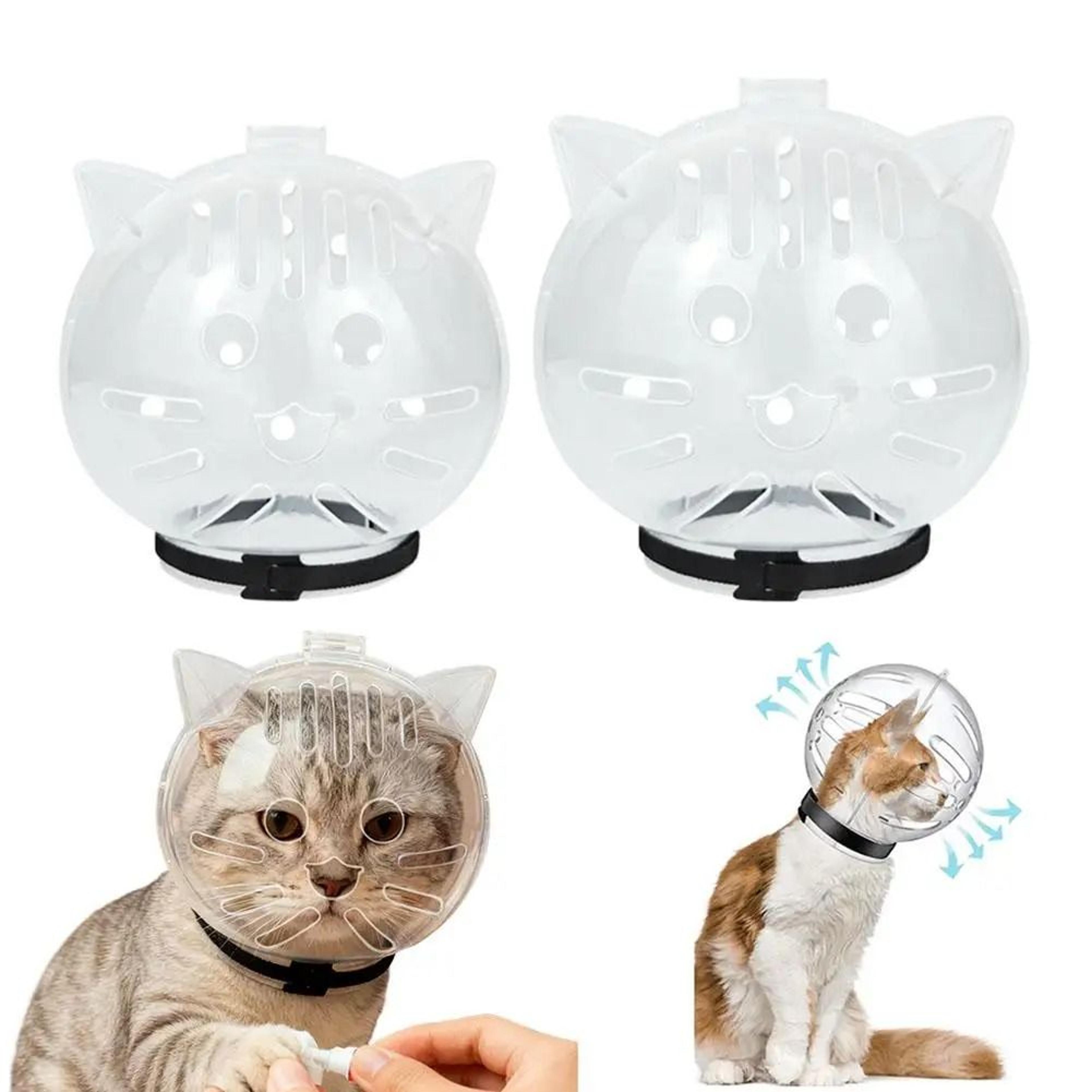 Transparent Cat Grooming Headgear Anti Bite Protective Helmet For Grooming And Care 0