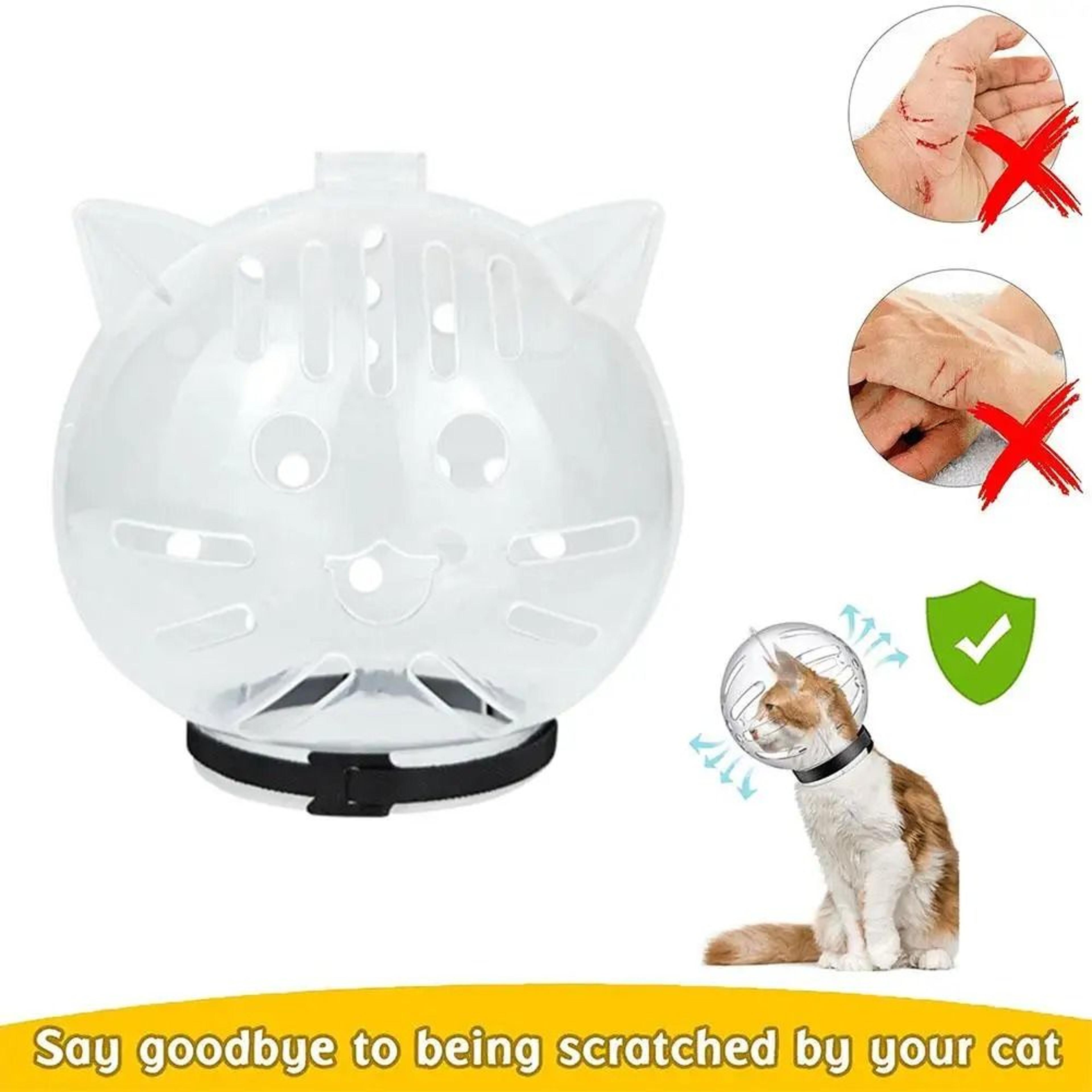 Transparent Cat Grooming Headgear Anti Bite Protective Helmet For Grooming And Care 3