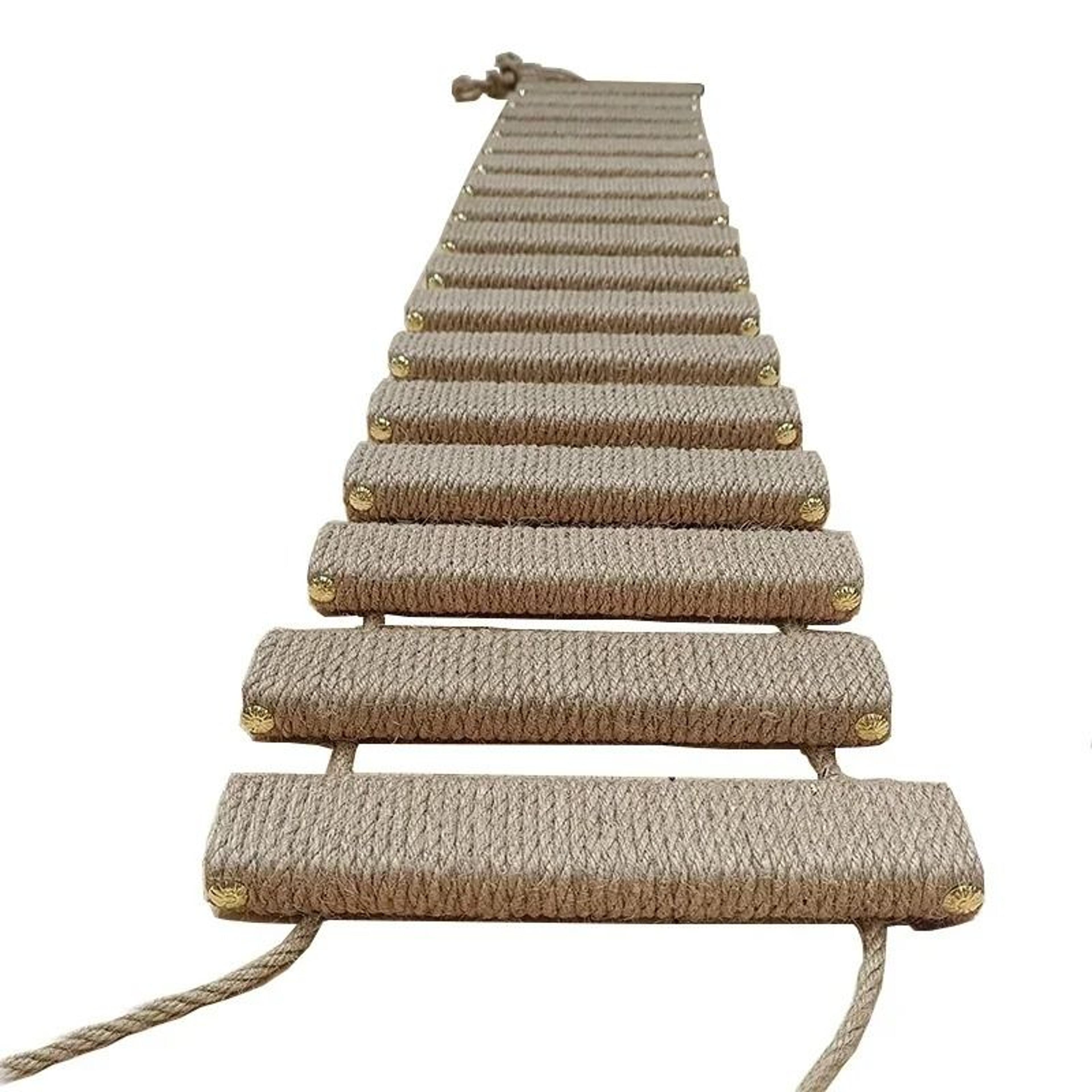 wall mounted cat climber and sisal scratcher wooden activity bridge ladder for cats and kittens
