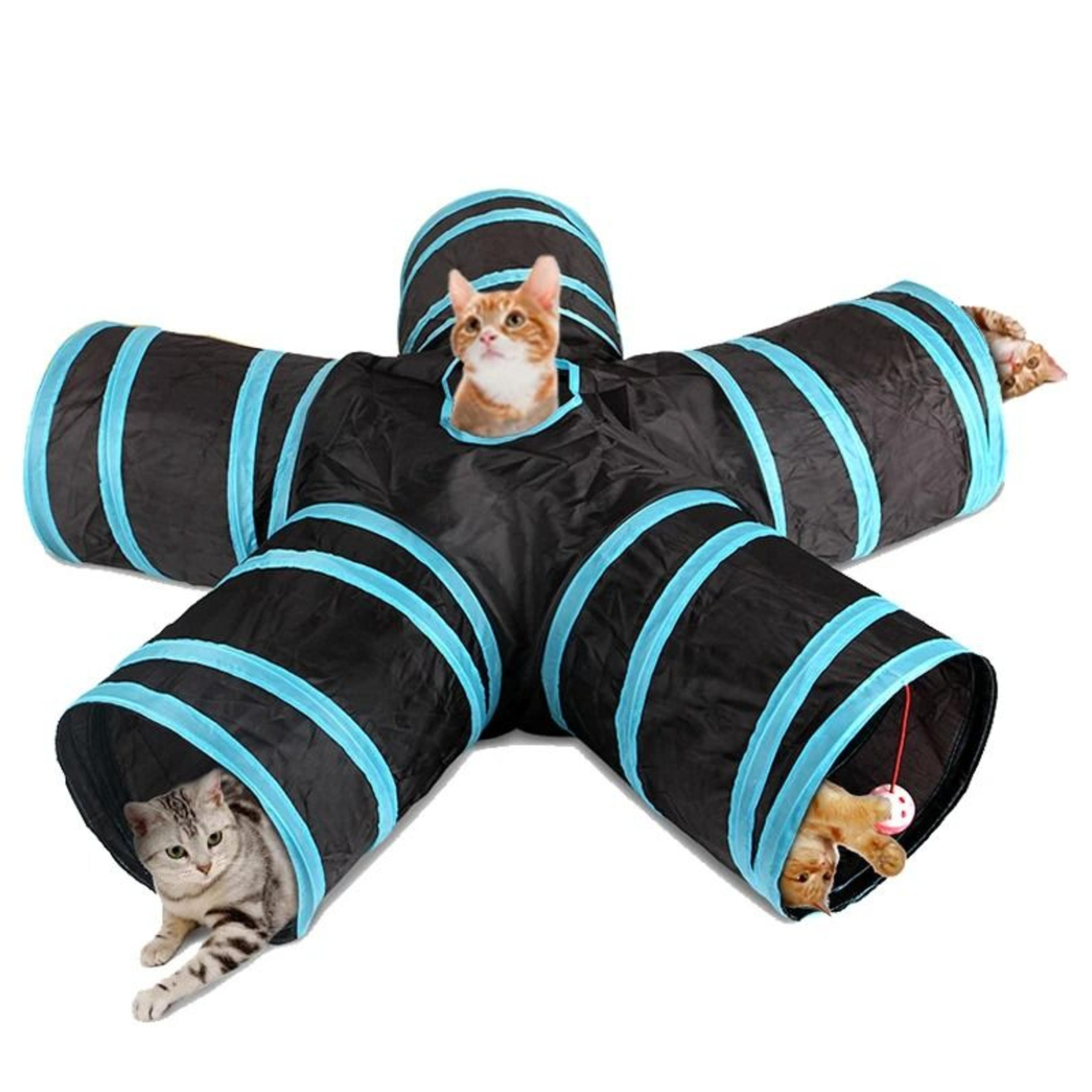 Foldable Interactive Cat Tunnel Toy With Multiple Holes For Kittens And Rabbits 16