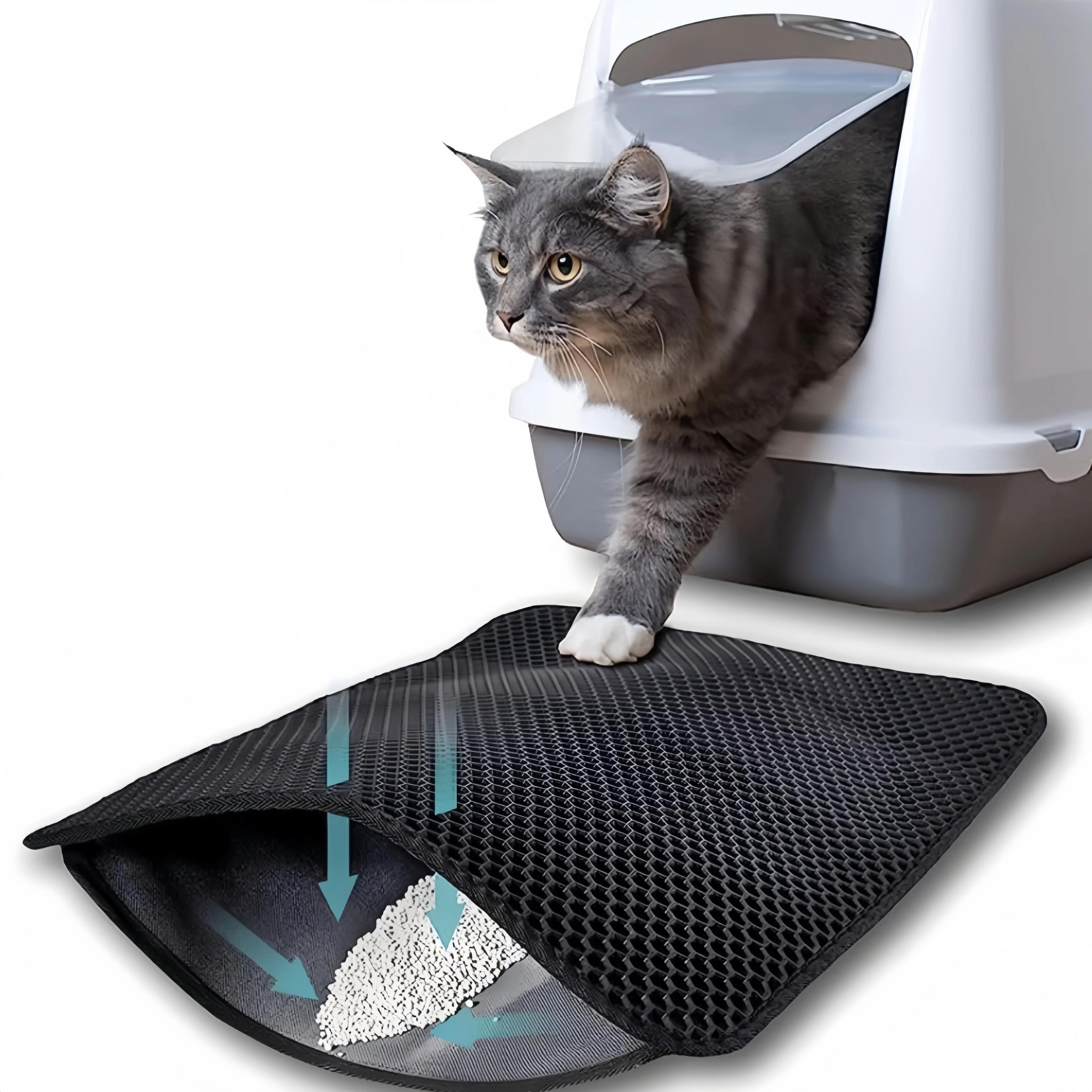 large waterproof double layer cat litter mat non slip washable litter trap pad