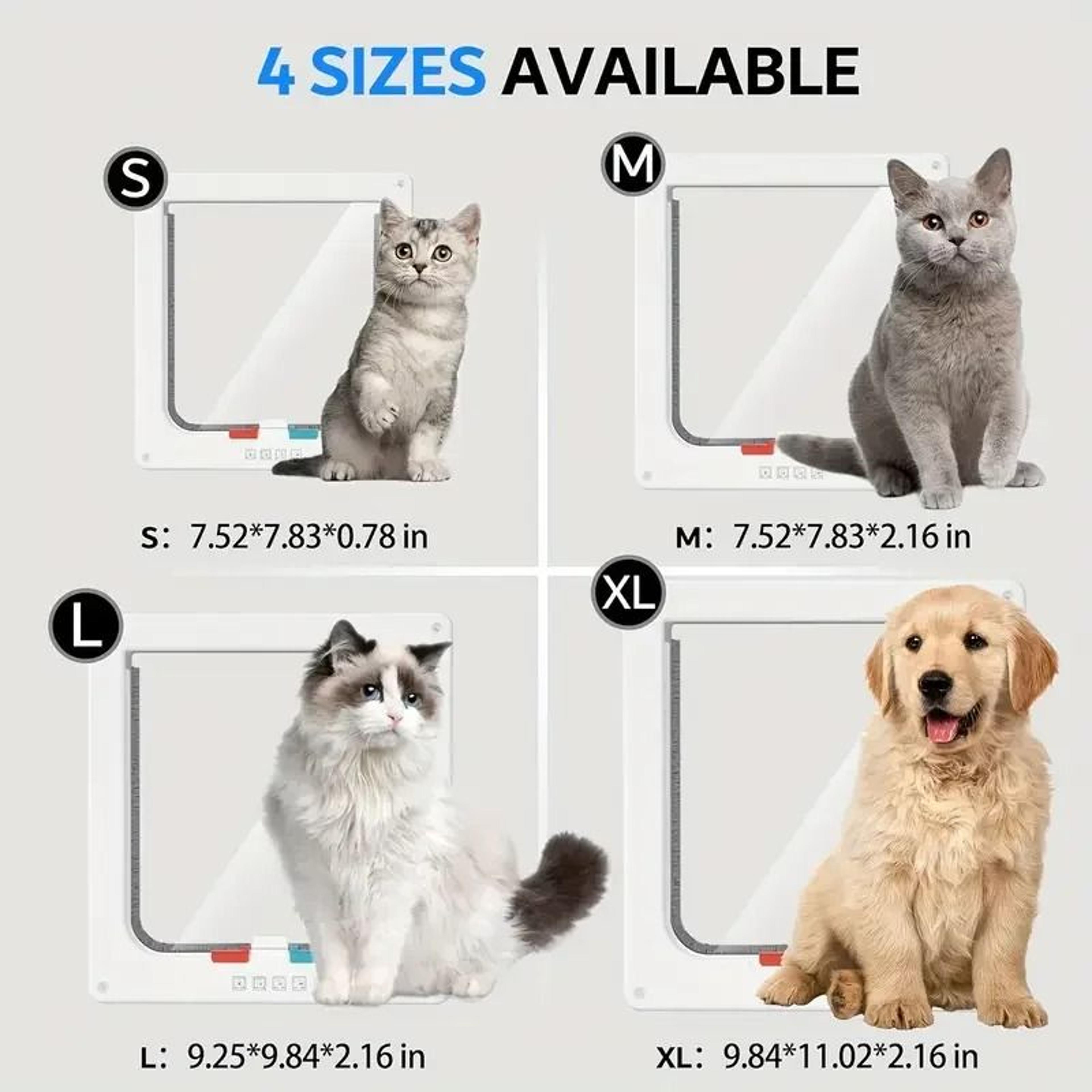 4 Way Locking Pet Door Weatherproof Cat And Dog Flap Door With Security Control 6
