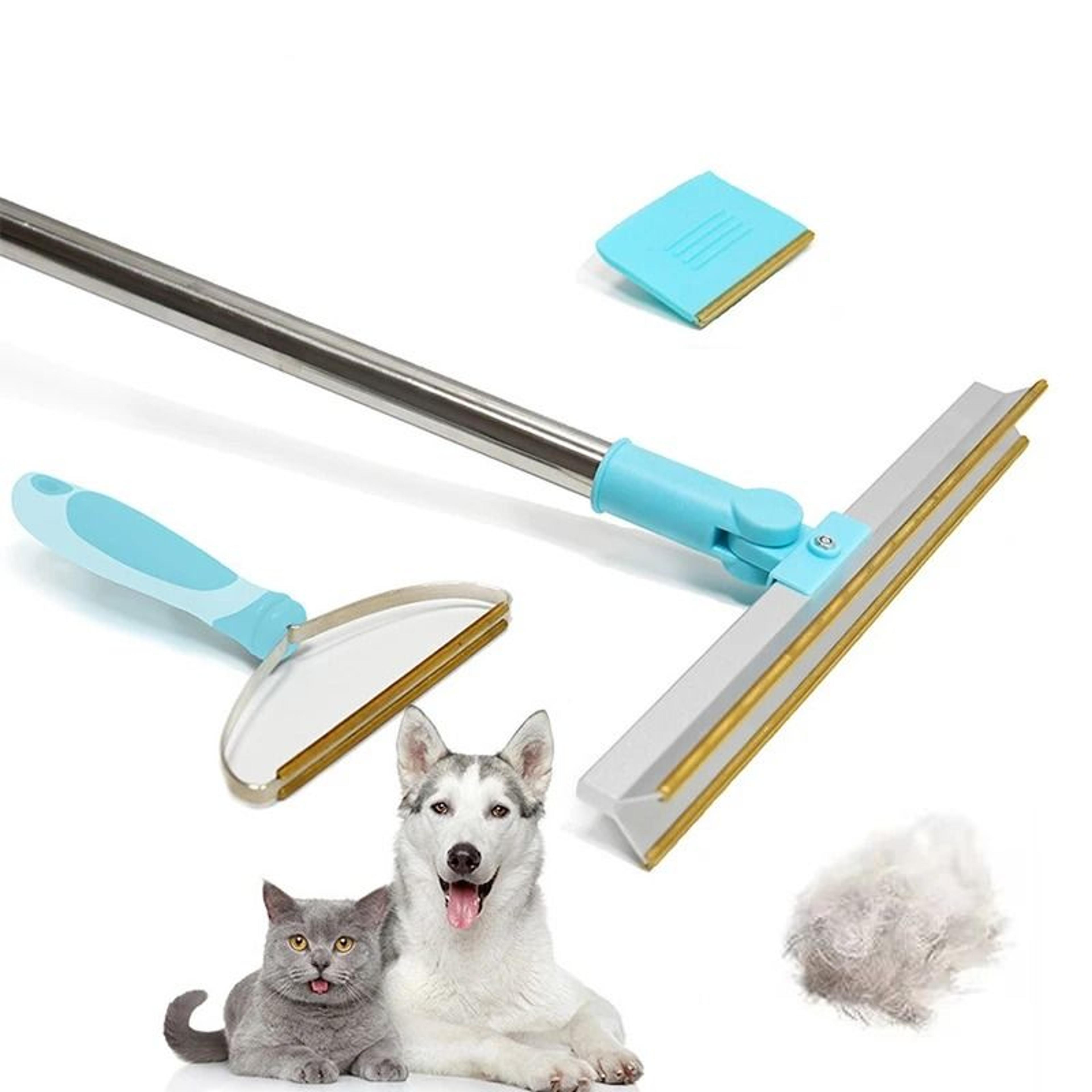 pet hair remover rug rake with telescopic handle and 180 degree rotating head