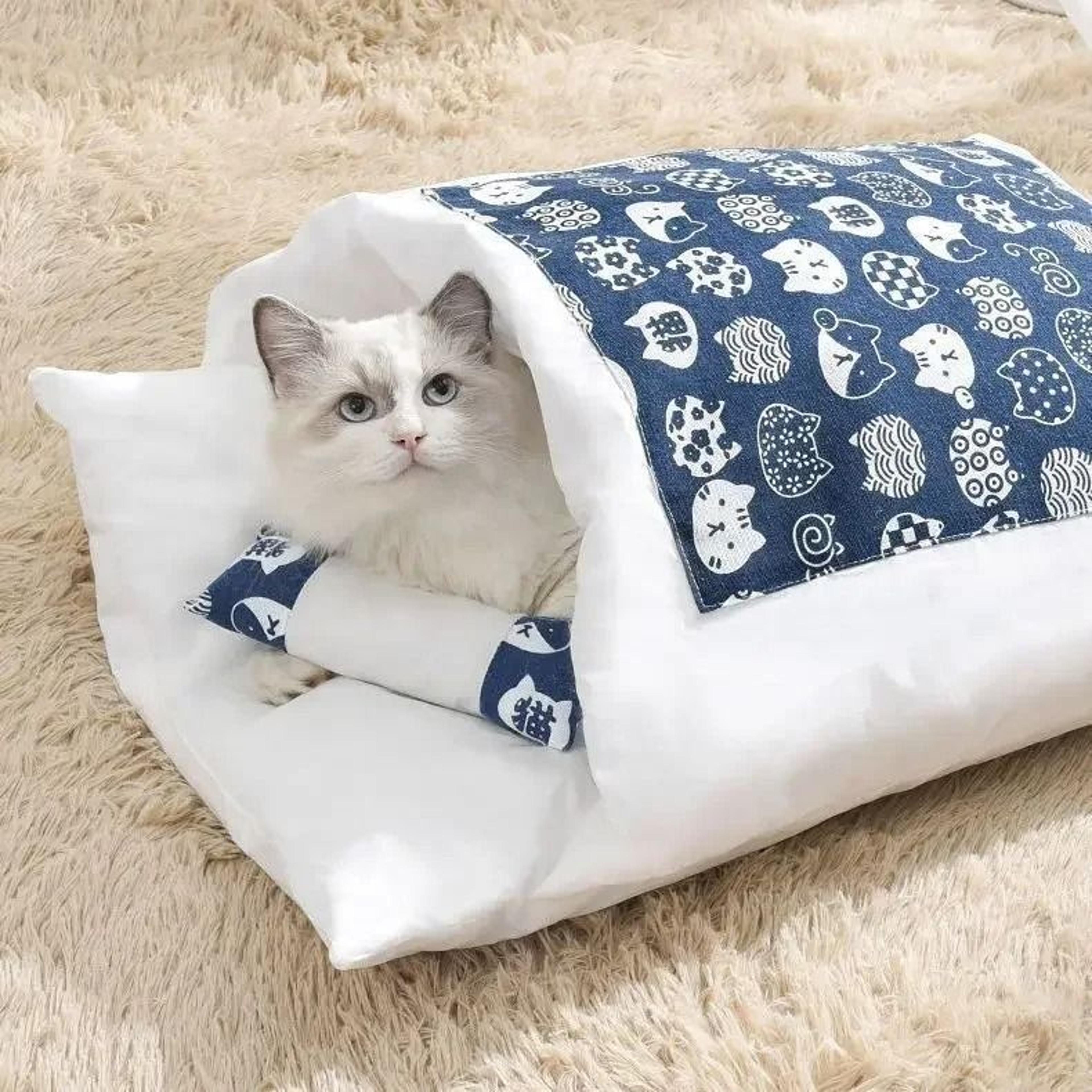 kawaii removable cat bed house cozy pet cave bed for cats and small dogs