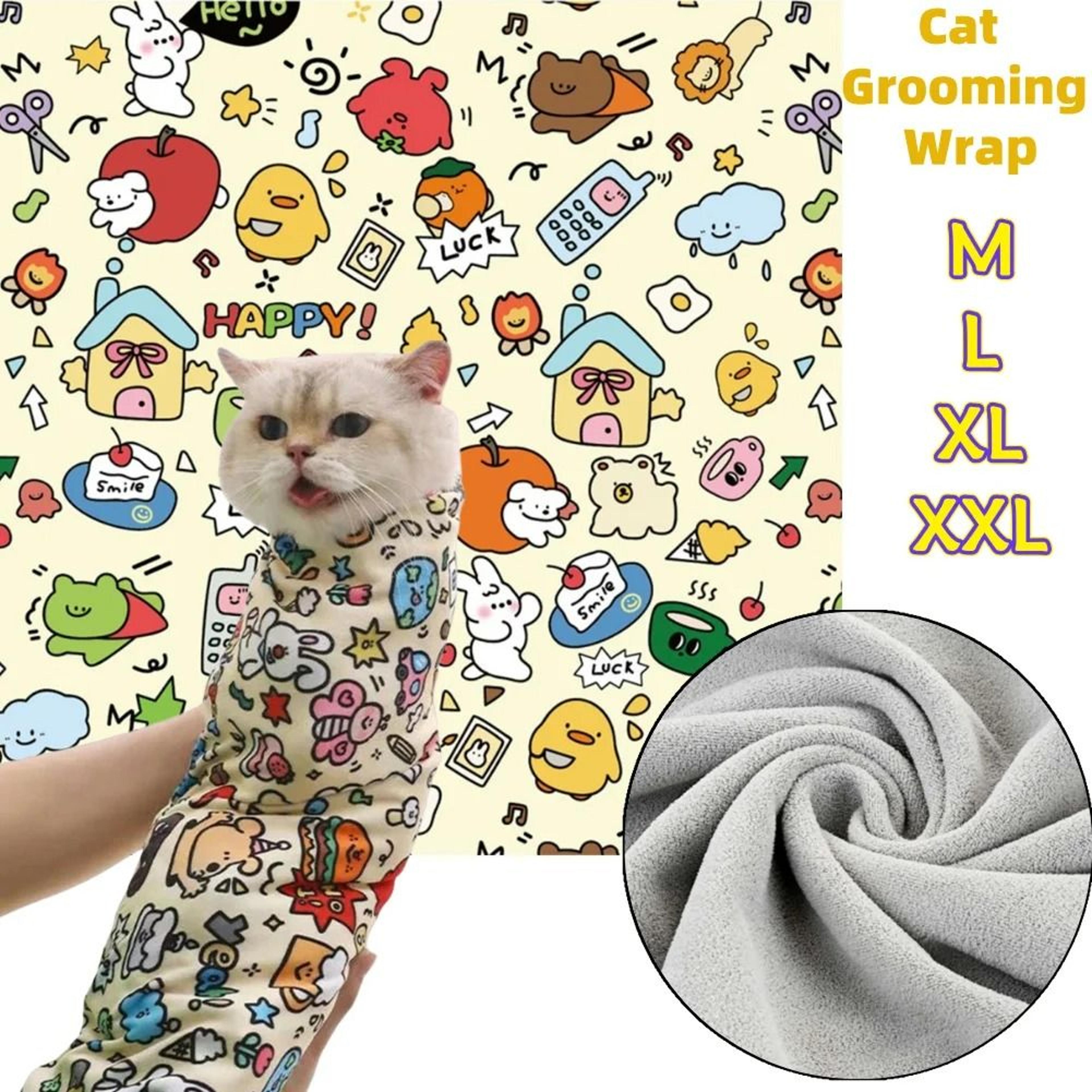 Cat Grooming Wrap Self Adherent Anti Scratch Burrito Wrap For Nail Clipping And Pet Care 6