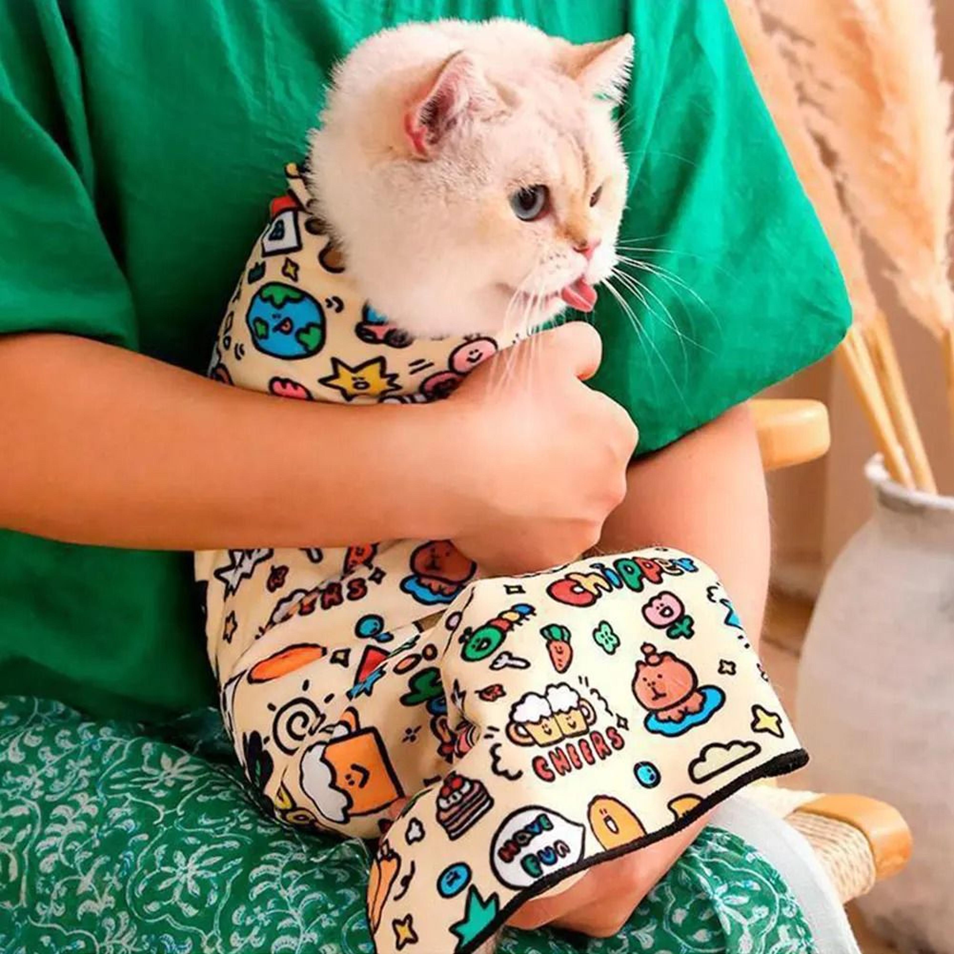 Cat Grooming Wrap Self Adherent Anti Scratch Burrito Wrap For Nail Clipping And Pet Care 8