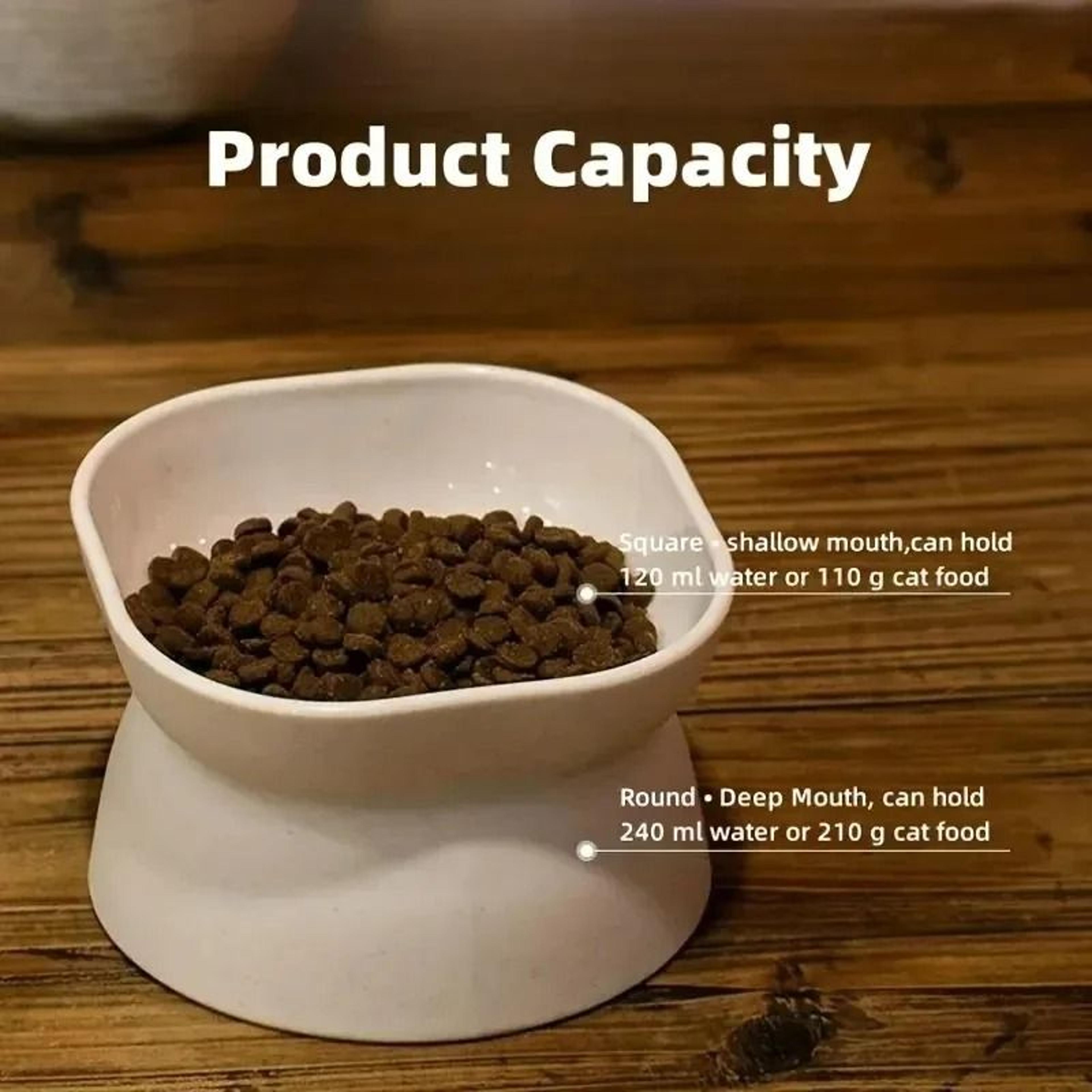 Elevated Anti Rollover Cat Bowl Neck Protection Pet Feeding Dish 4