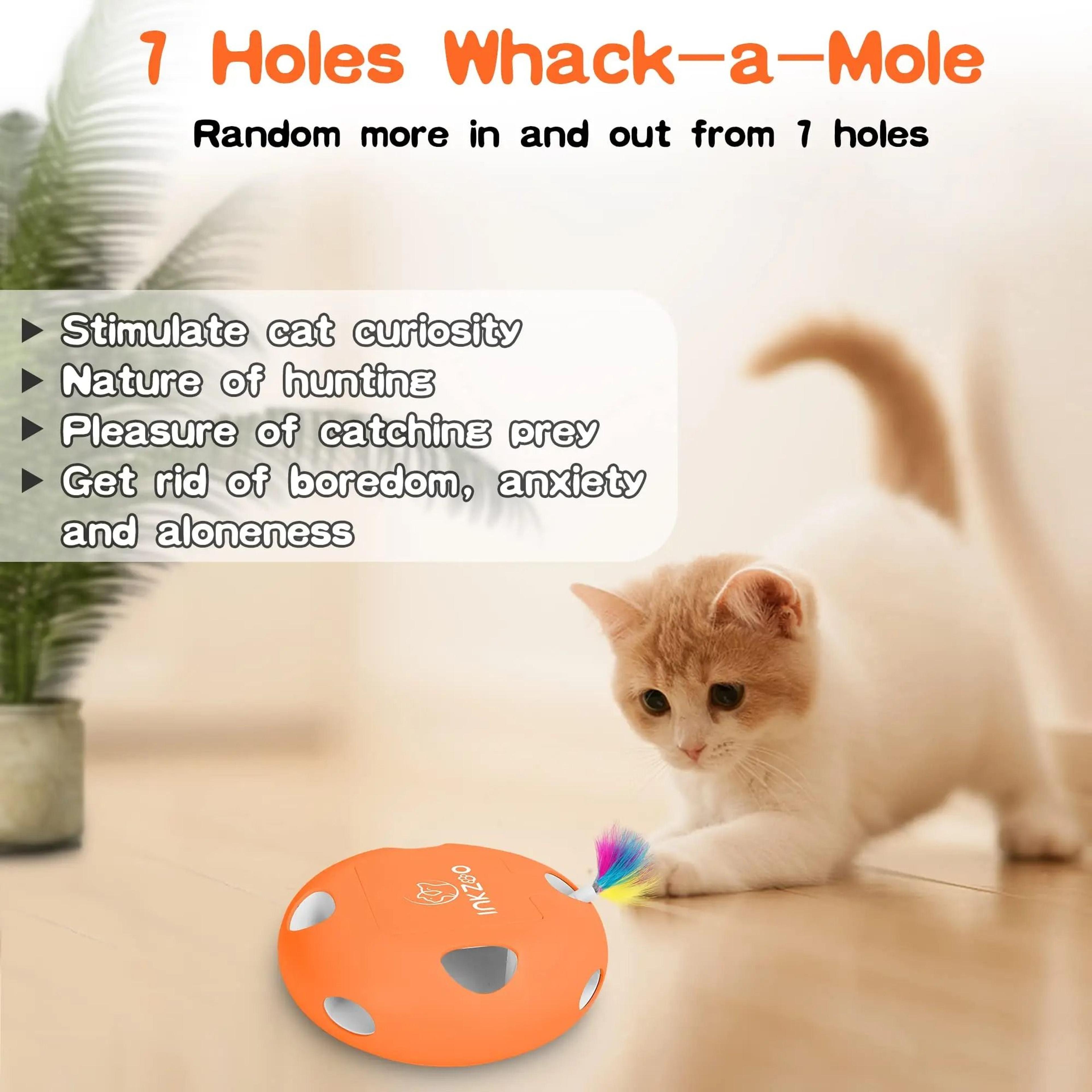 INKZOO Interactive Cat Toy Automatic Whack A Mole Kitten Game For Indoor Cats 10