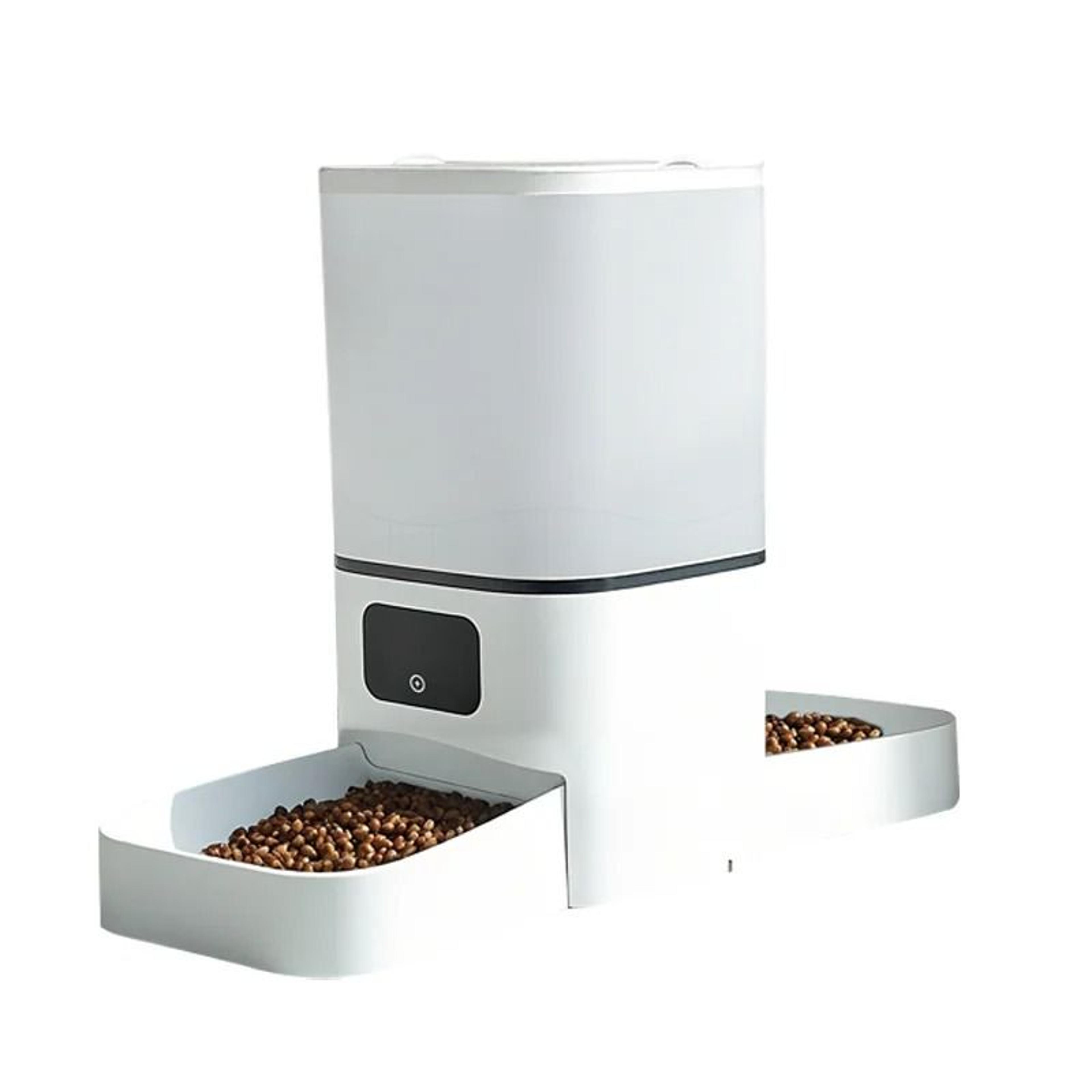 6l automatic pet feeder smart wifi food dispenser with timer and stainless steel bowl