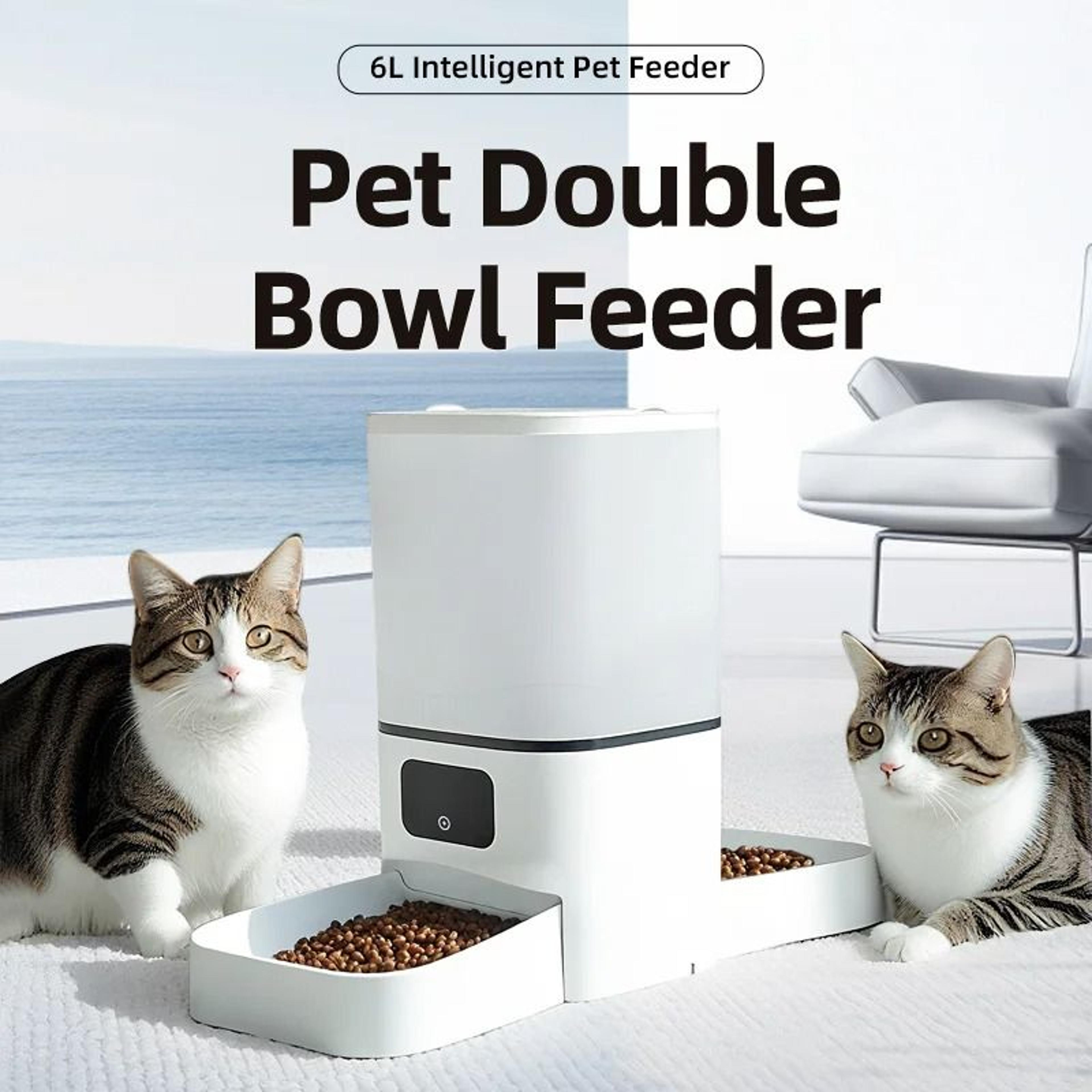 6L Automatic Pet Feeder Smart WiFi Food Dispenser With Timer And Stainless Steel Bowl 6