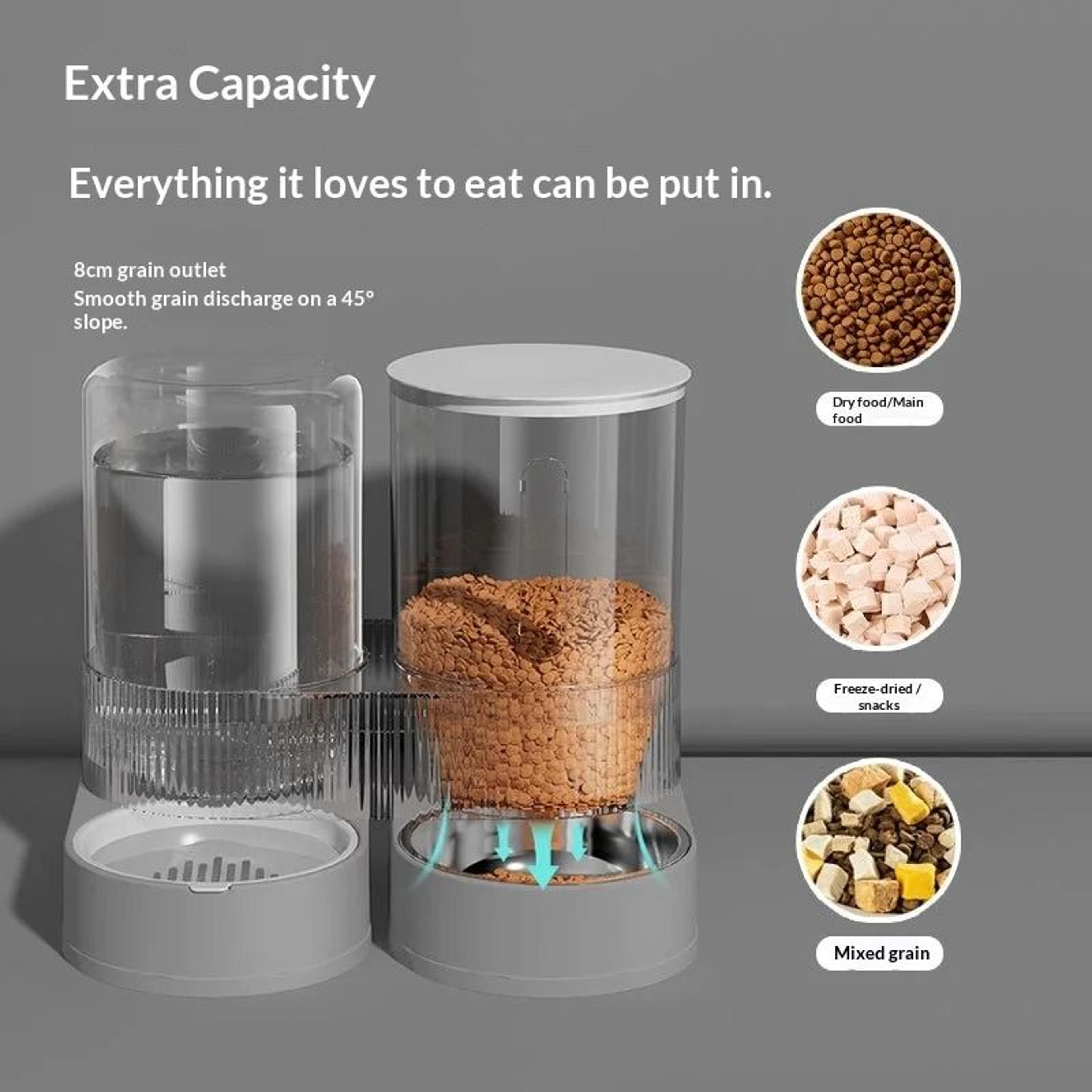 Large Capacity Automatic Pet Feeder And Water Dispenser Gravity Food And Water Bowl Set For Cats An 5