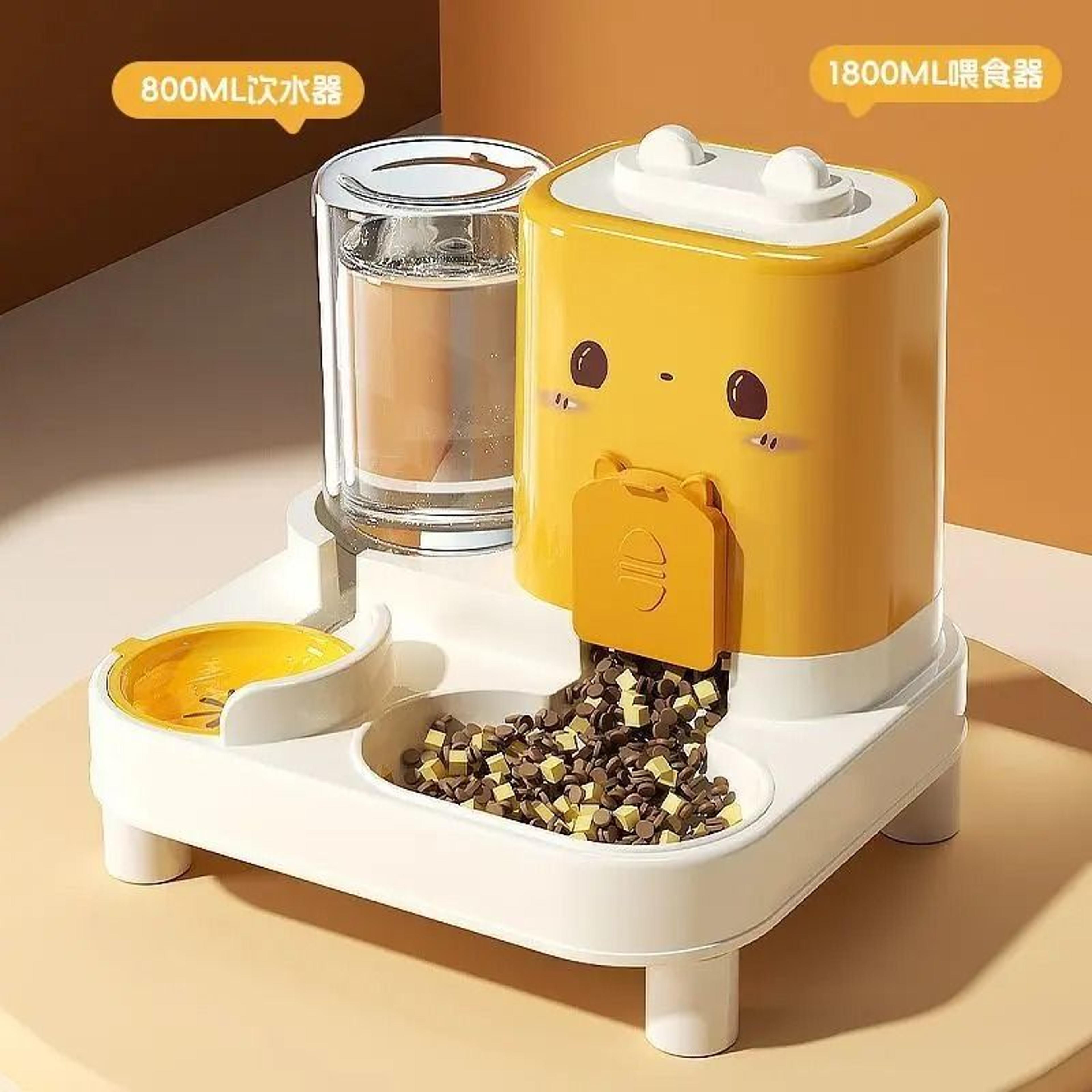 Automatic Gravity Cat Feeder And Water Dispenser Large Capacity Spill Proof Pet Feeding Station 2