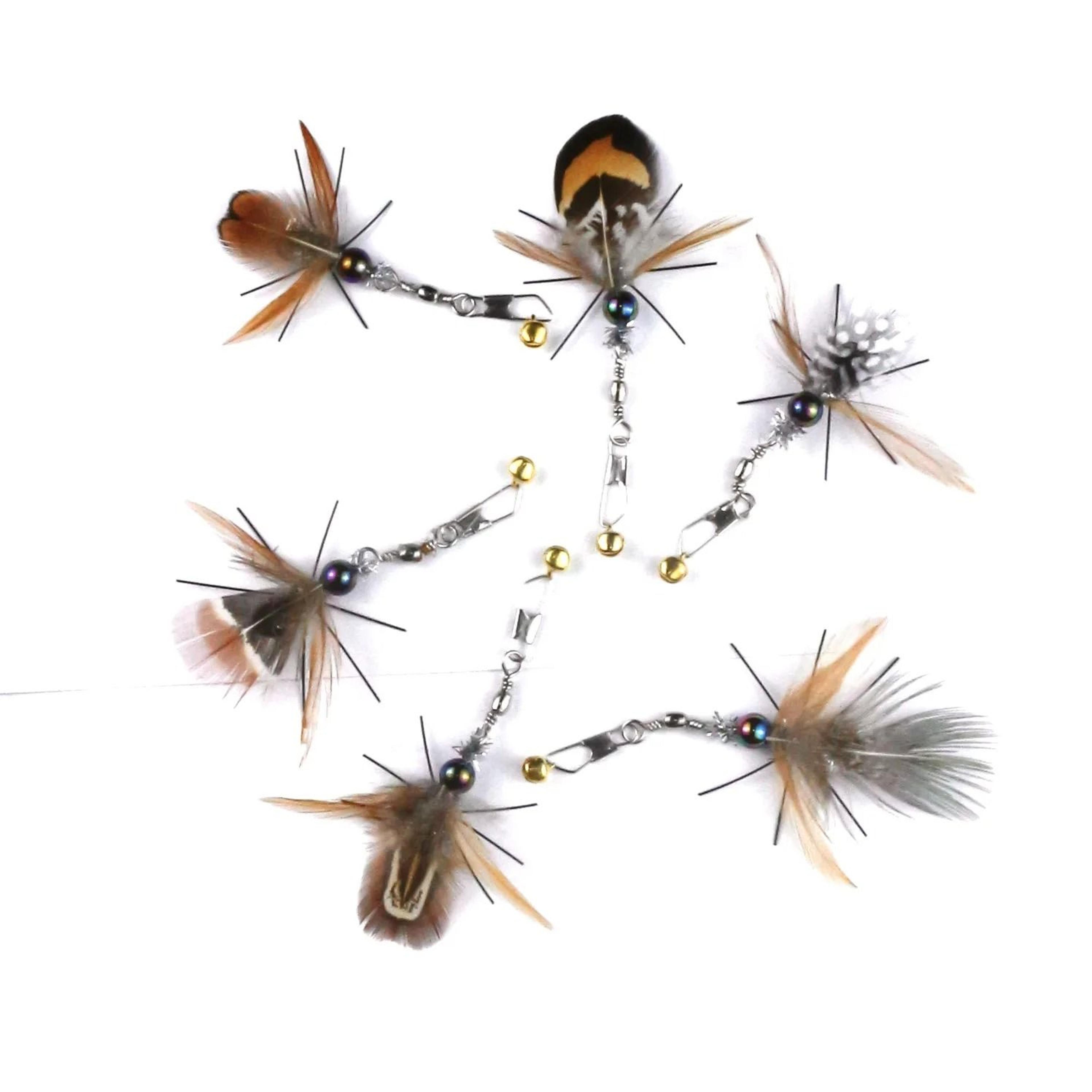 Feather Insect Cat Wand Replacement Heads 3 Piece And 4 Piece Teaser Toy Set 7