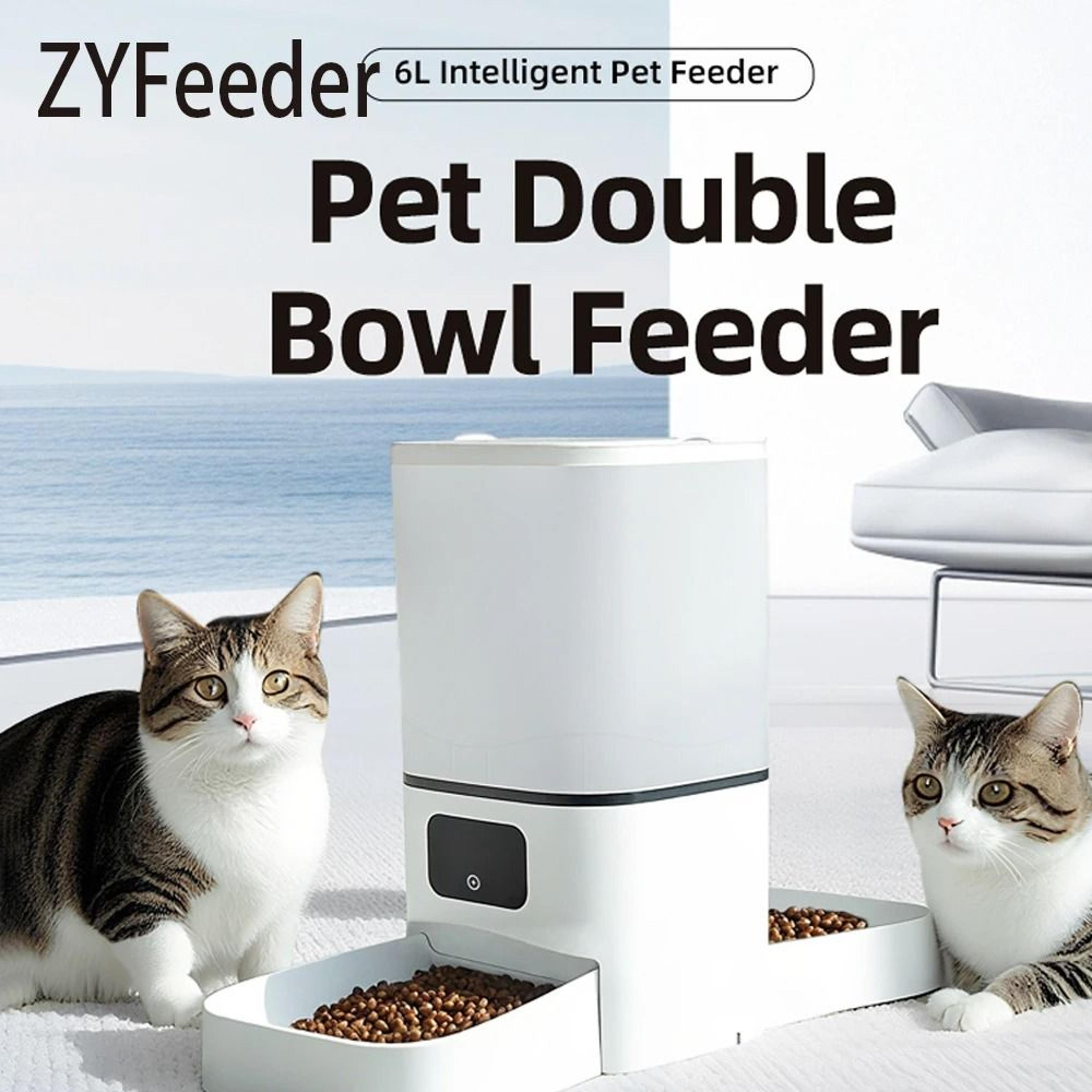 6L Smart WiFi Automatic Pet Feeder Double Bowl Timed Food Dispenser 5