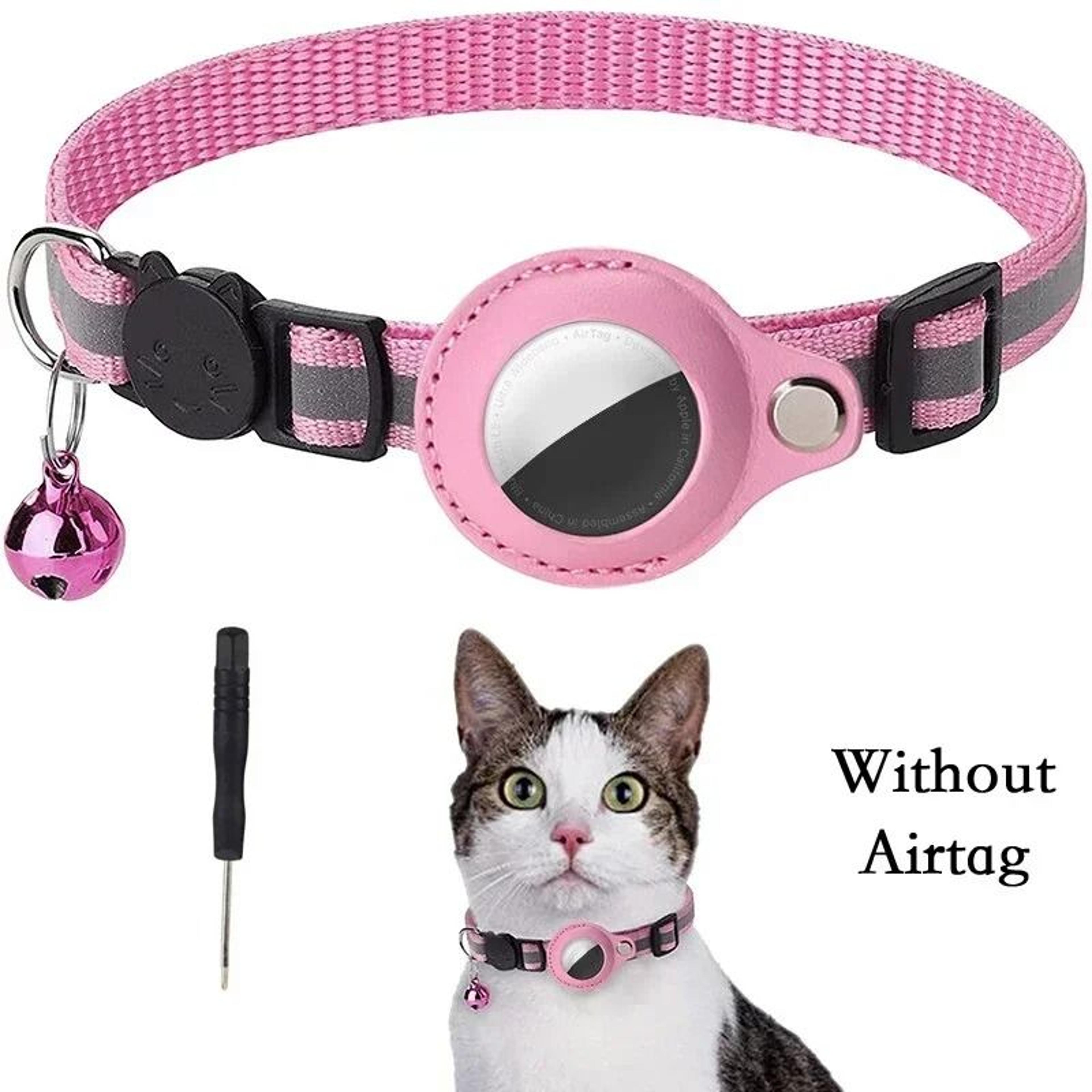 Reflective AirTag Cat Collar With Bell And Protective Tracker Case 1