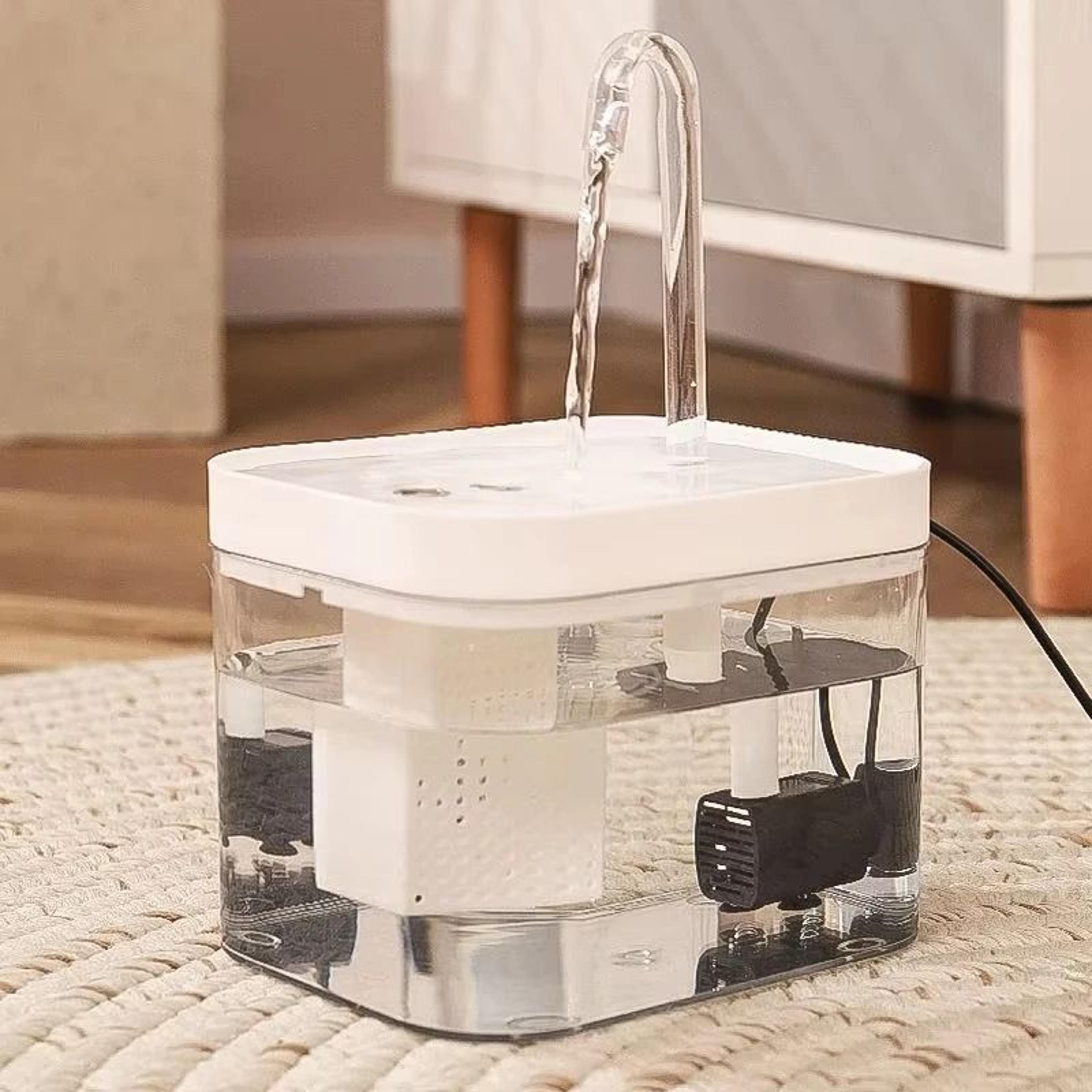 Transparent Automatic Cat Water Fountain With Circulating Filter System 2