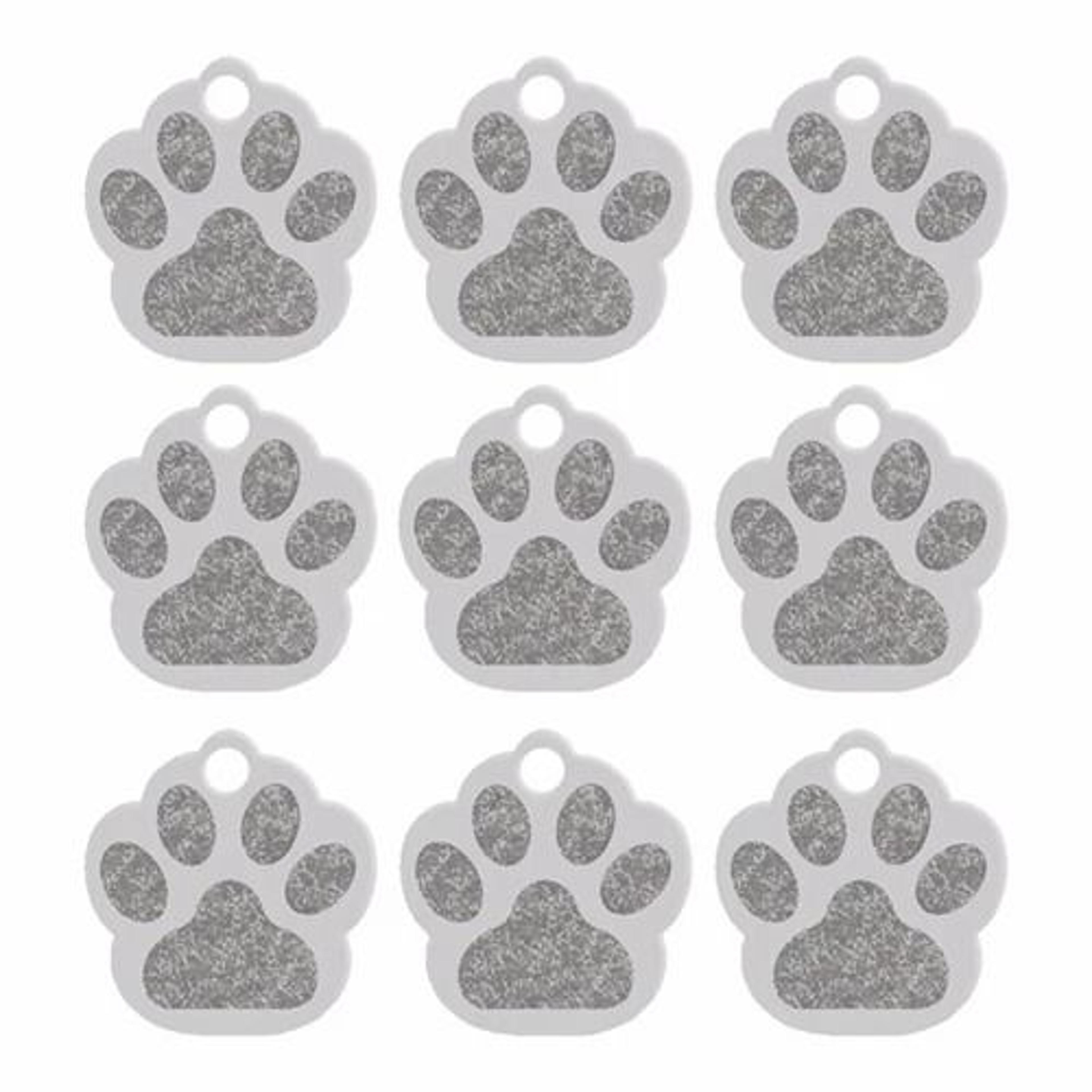 20 Piece Paw Shape Pet ID Tags For Dogs And Cats Aluminum Name Tags 8