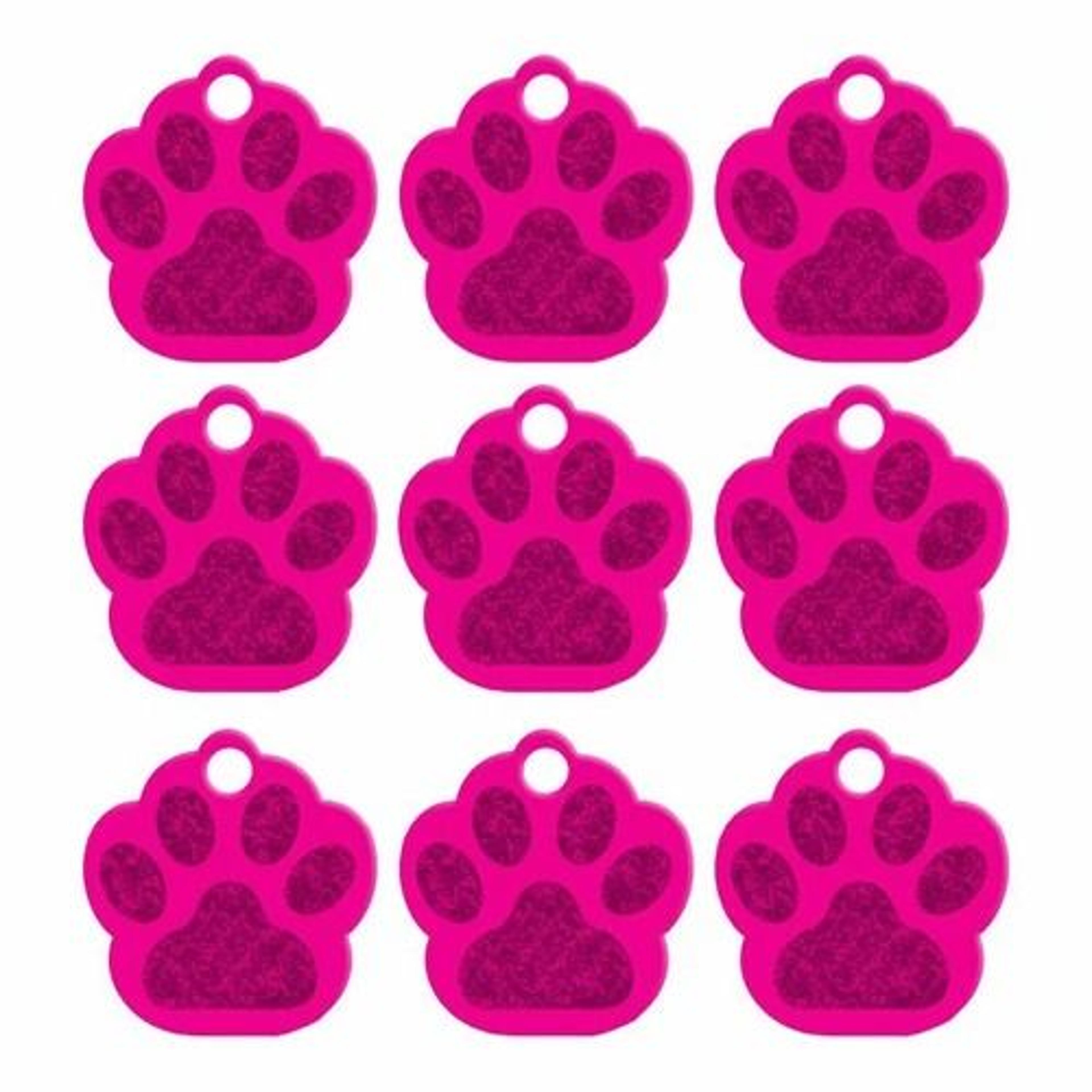 20 Piece Paw Shape Pet ID Tags For Dogs And Cats Aluminum Name Tags 9