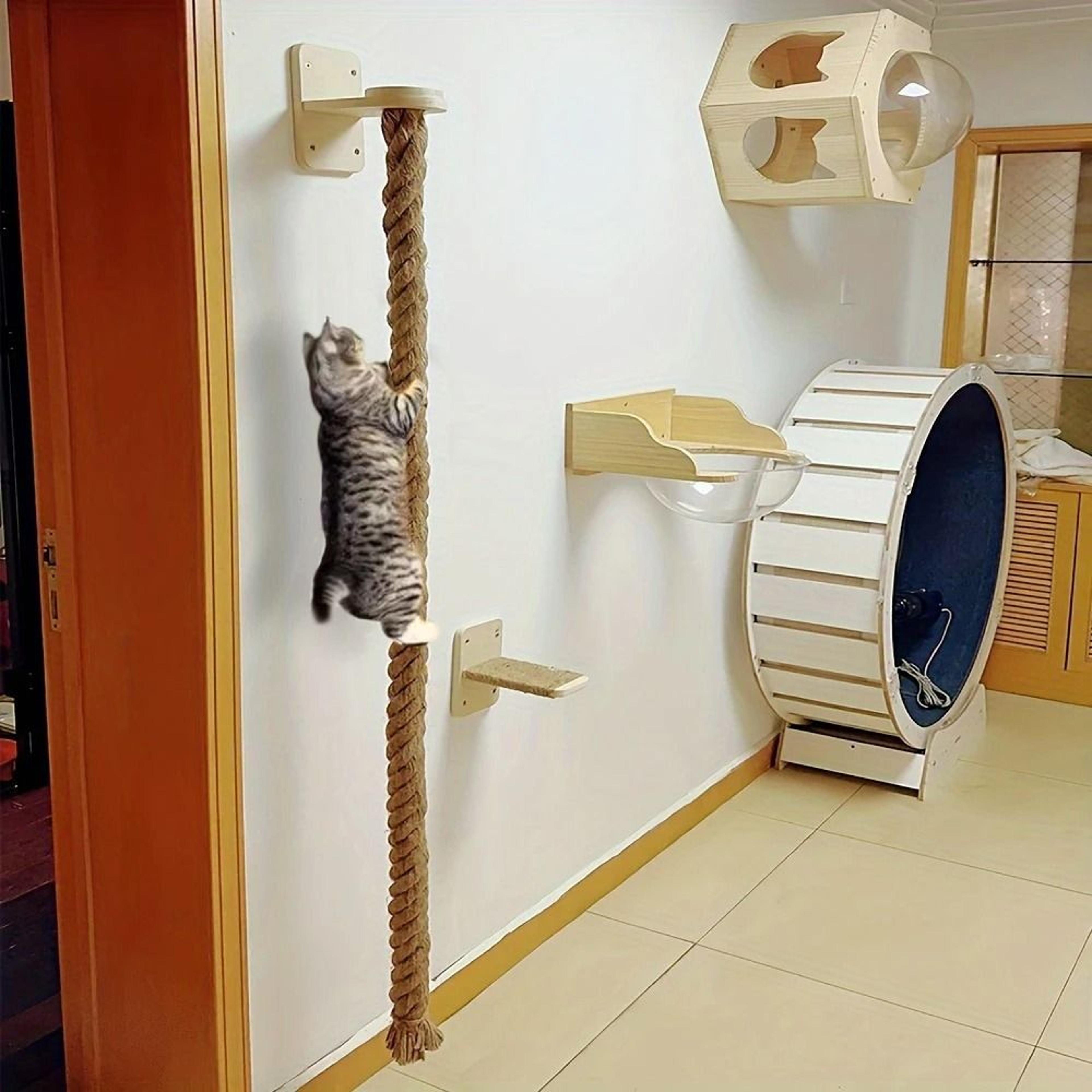 Wall Mounted Sisal Cat Climbing Tree Scratching Post Indoor Jungle Gym 3